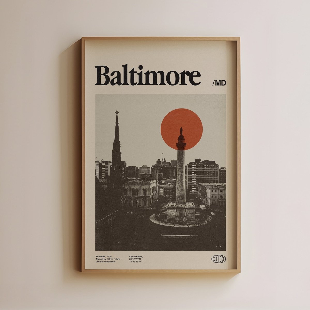 Sandgrain Studio Baltimore Maryland Poster - Vintage Travel Wall Art Print