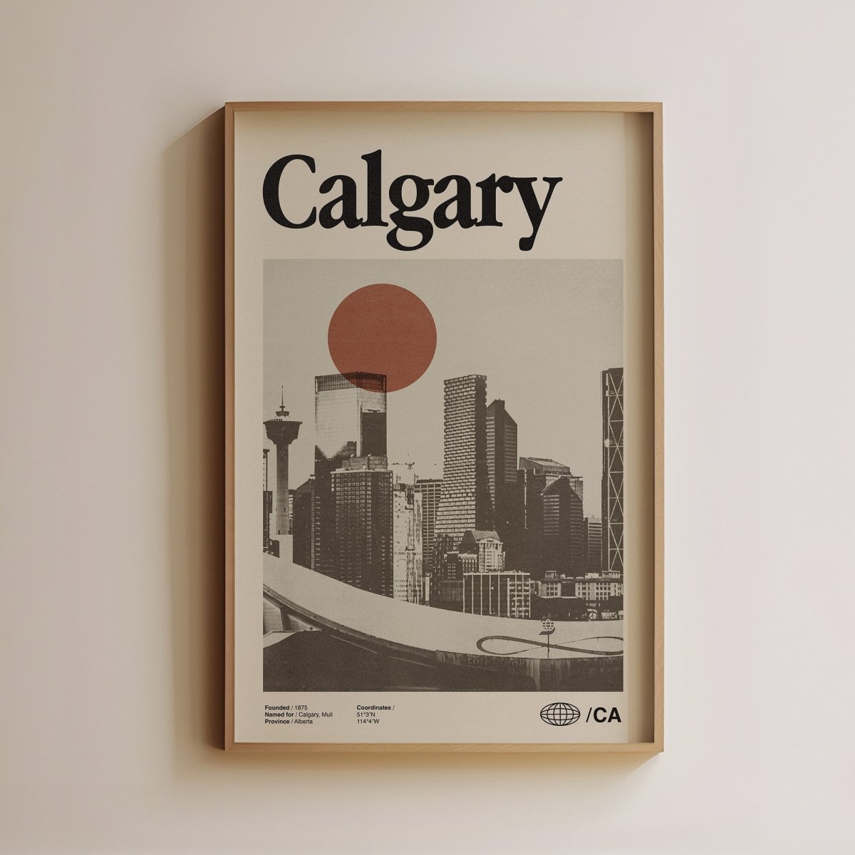 Sandgrain Studio Calgary Canada Poster - Vintage Travel Wall Art Print