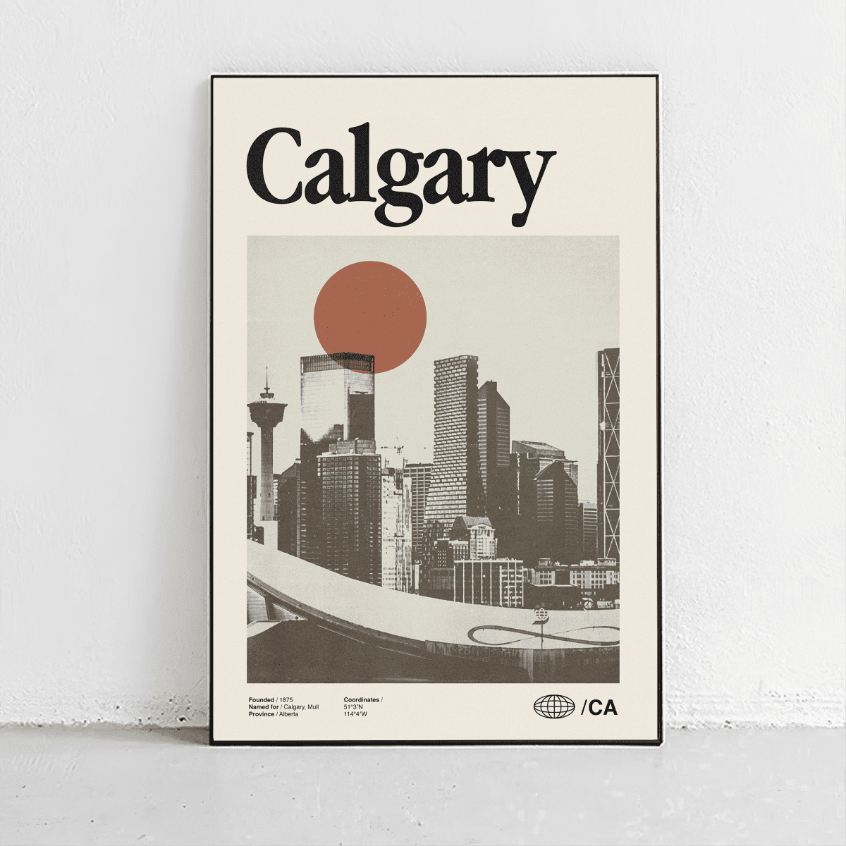 Sandgrain Studio Calgary Canada Poster - Vintage Travel Wall Art Print
