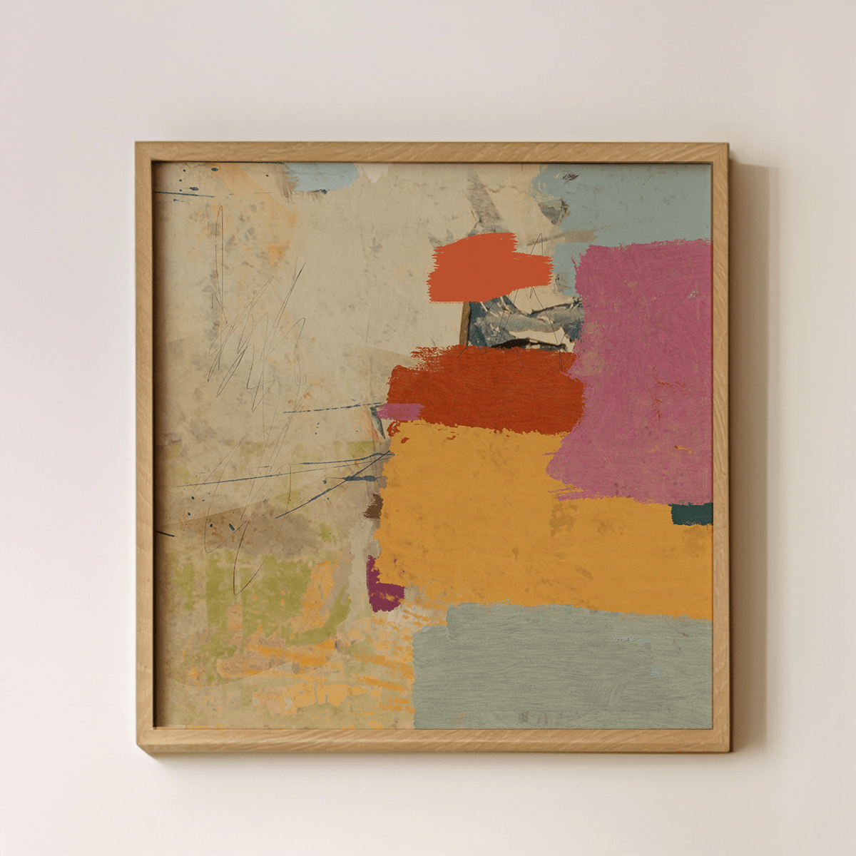 Sandgrain Studio Colores de Flor | Abstract Floral-Inspired Square Wall Art Print