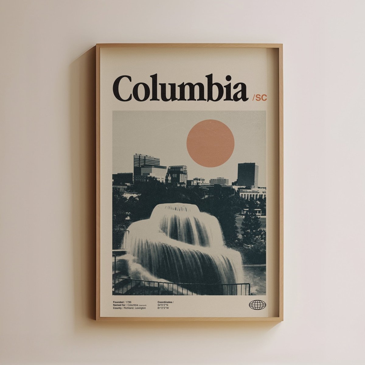 Sandgrain Studio Columbia South Carolina Poster - Vintage Travel Wall Art