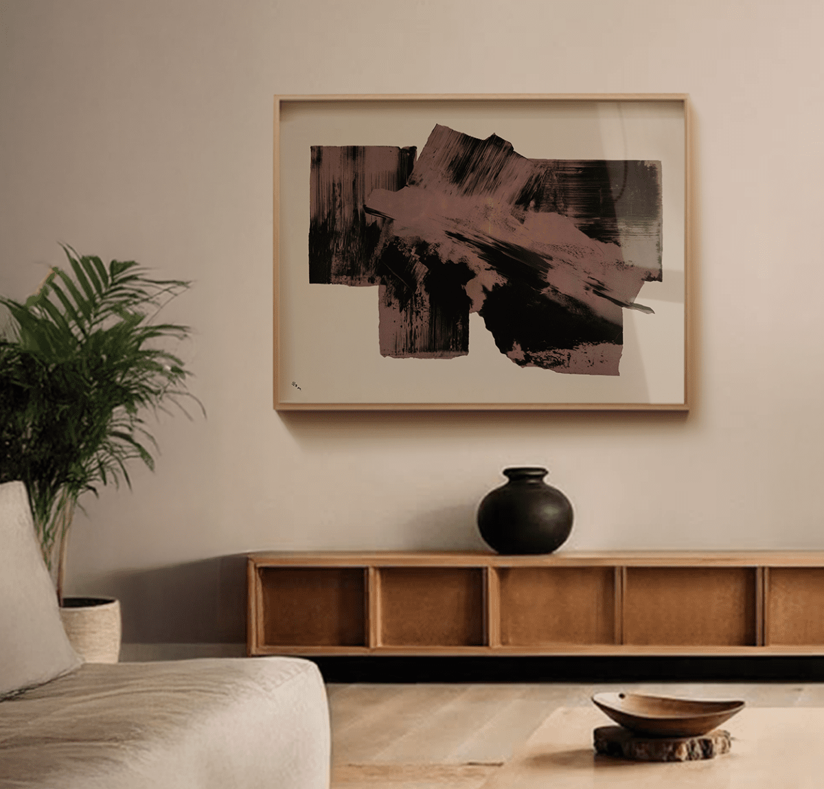Sandgrain Studio Dragged Along Abstract Art Print – Expressive Minimalist Wall Art