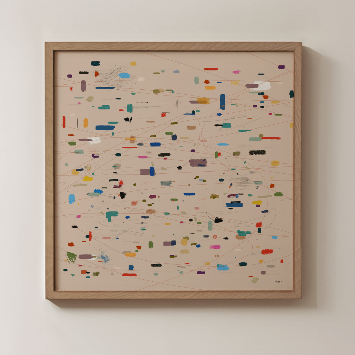 Sandgrain Studio Glitch by Seb Moran | Colorful Square Wall Art Print