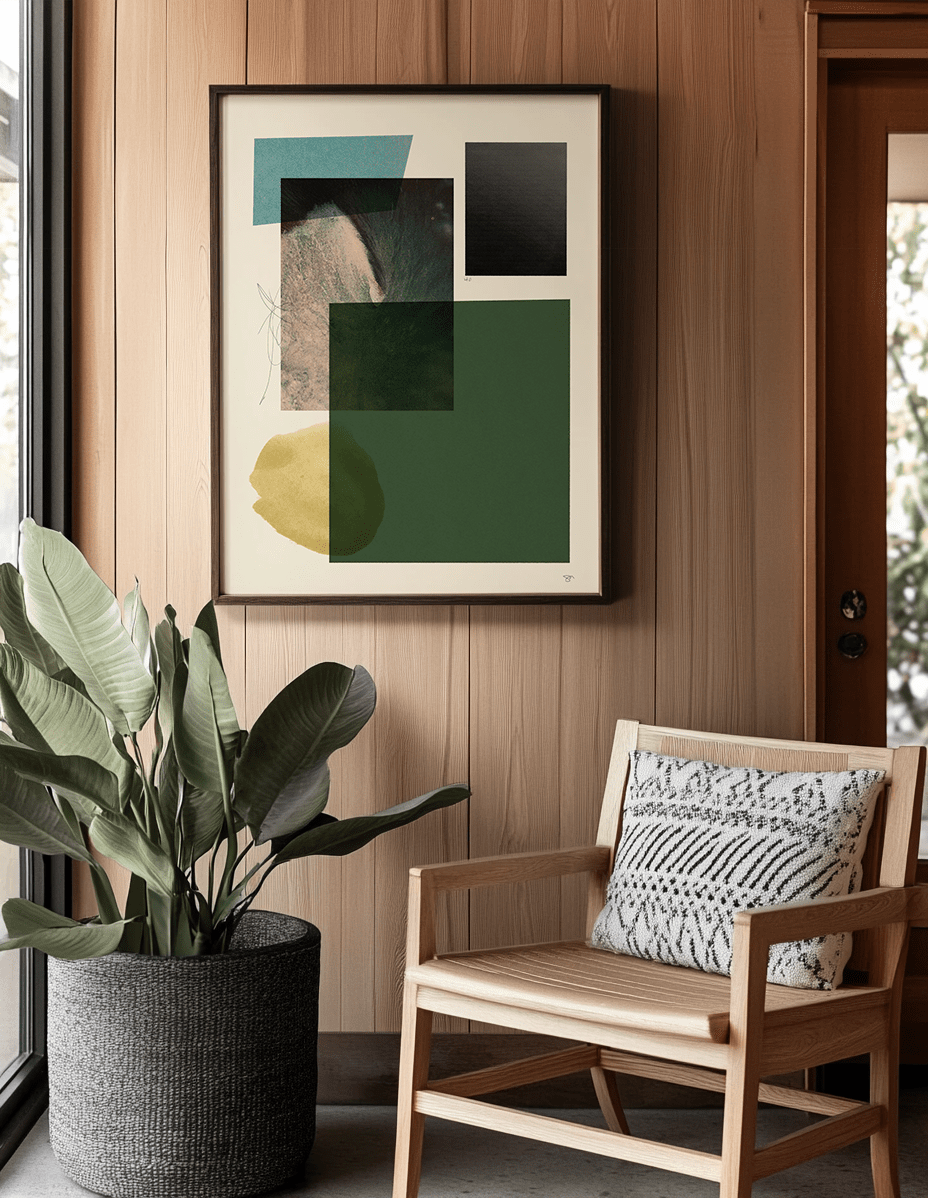 Sandgrain Studio Green Waves Abstract Art Print - Modern Minimalist Wall Decor