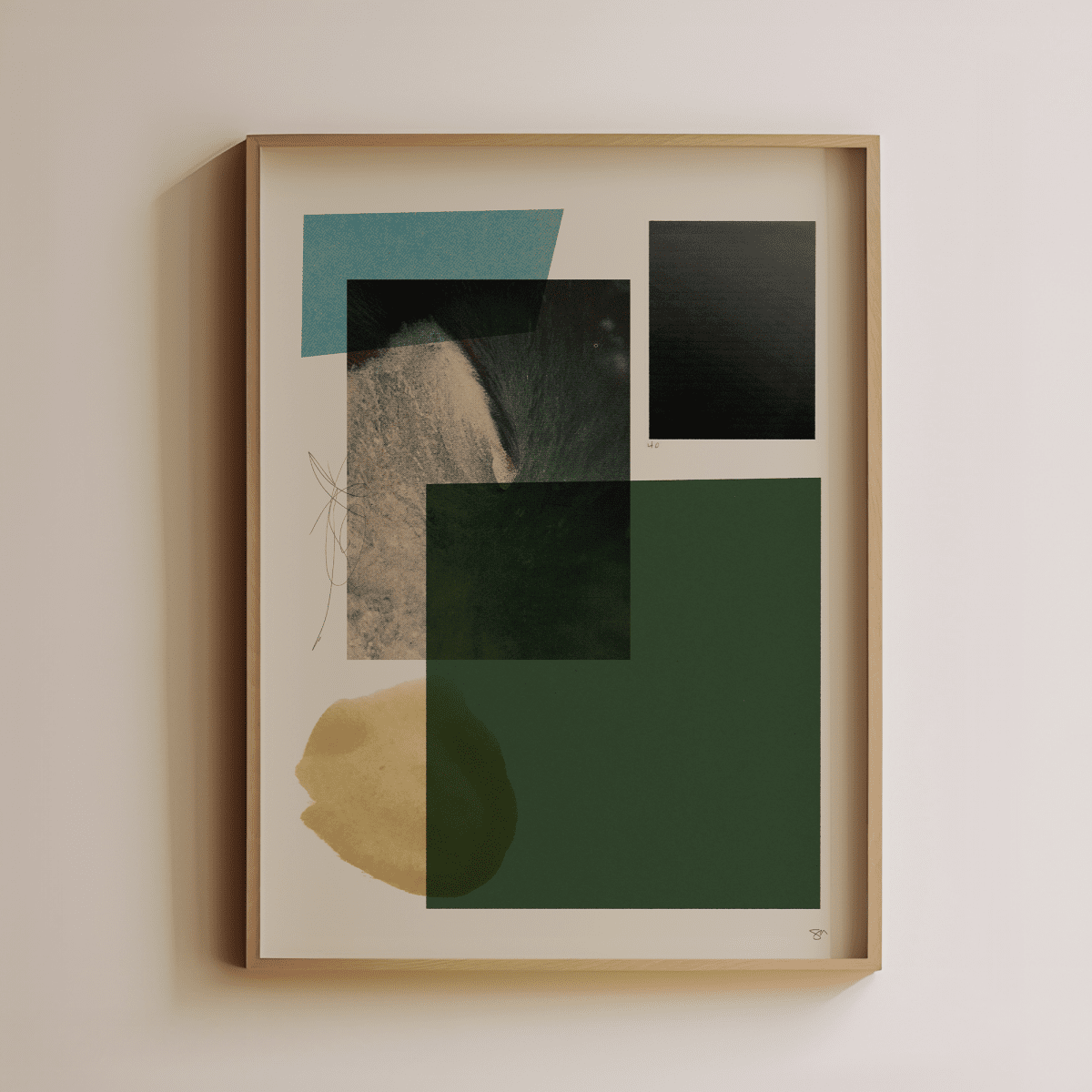 Sandgrain Studio Green Waves Abstract Art Print - Modern Minimalist Wall Decor