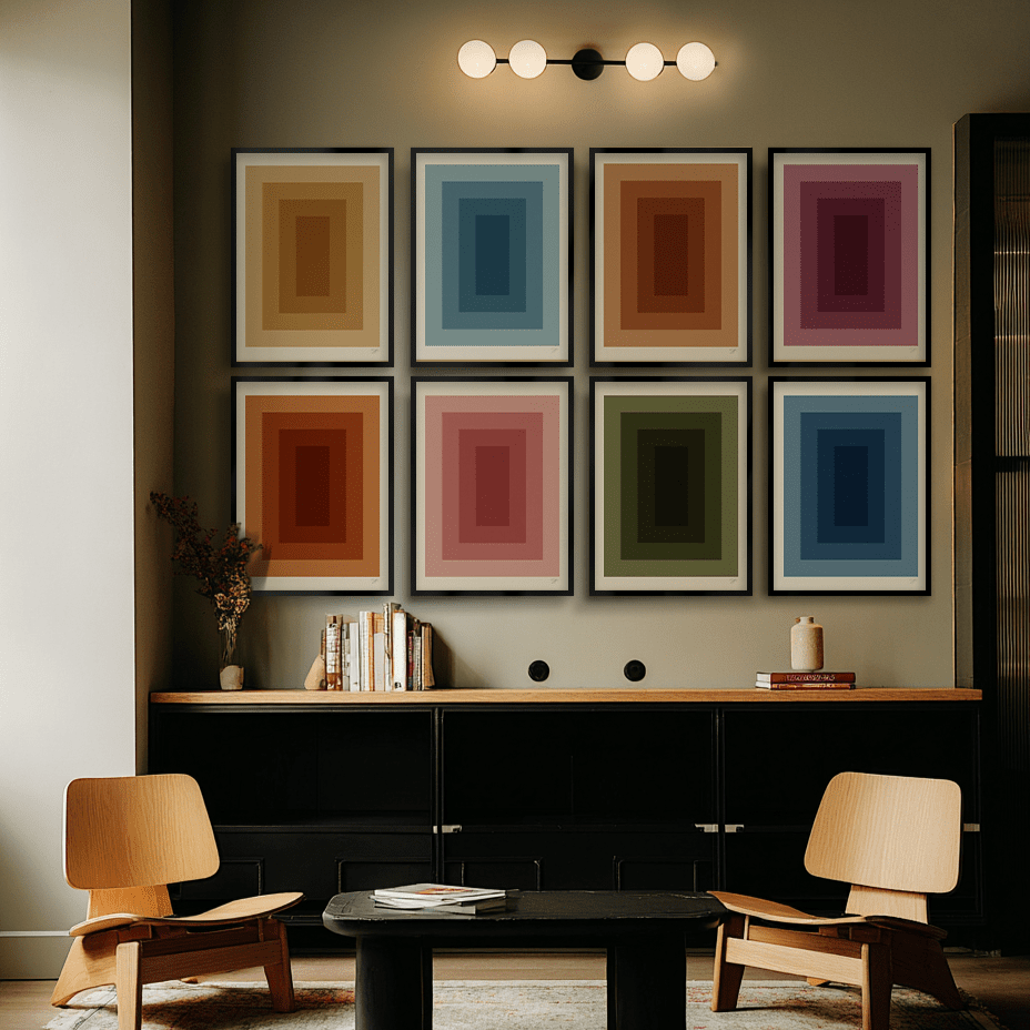 Sandgrain Studio Infinity Tunnels by Seb M. - Abstract Geometric Art Print - Modern Wall Décor