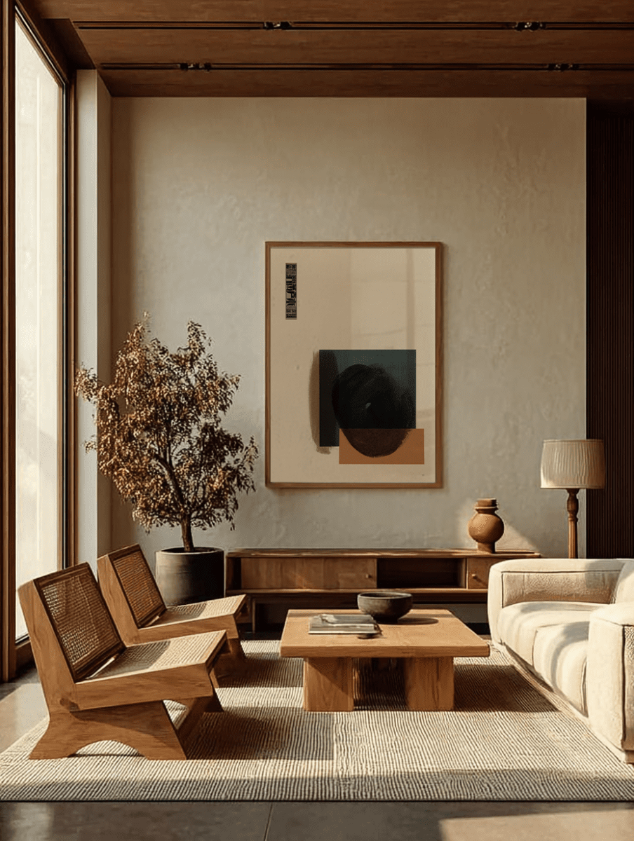 Sandgrain Studio Japanese Newspaper Collage Art Print – Japandi Wall Decor