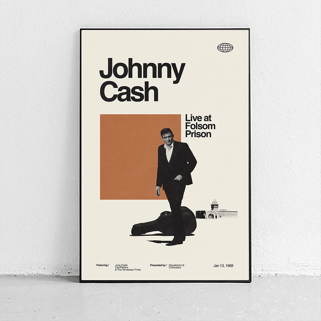 Sandgrain Studio Johnny Cash - Live at Folsom Prison Art Print