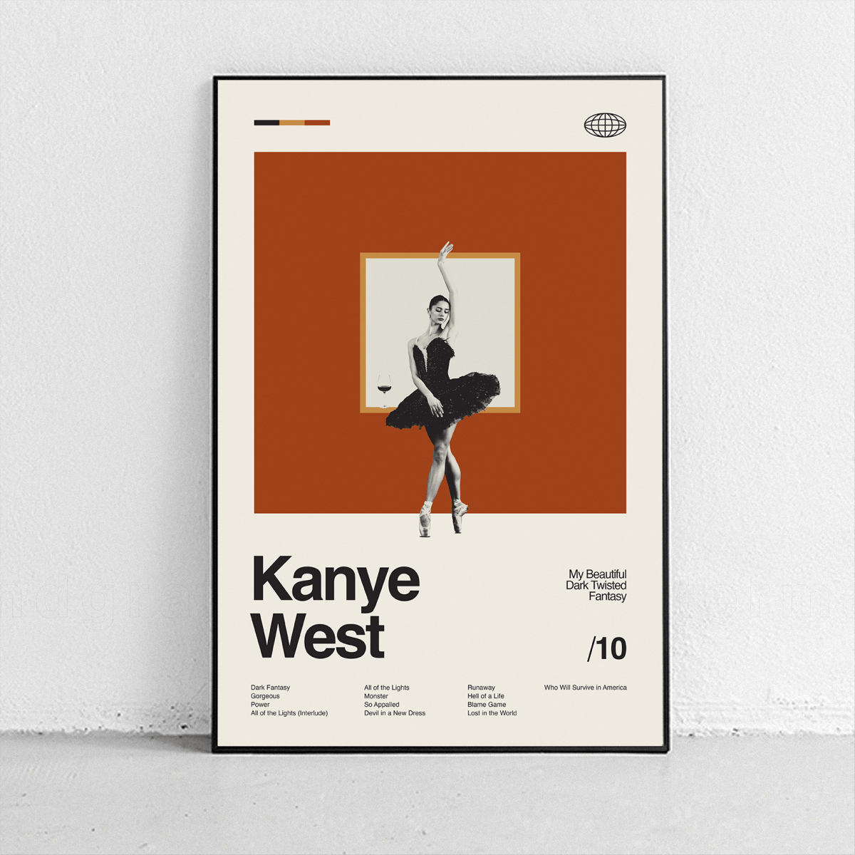 Sandgrain Studio Kanye West - My Beautiful Dark Twisted Fantasy Art Print