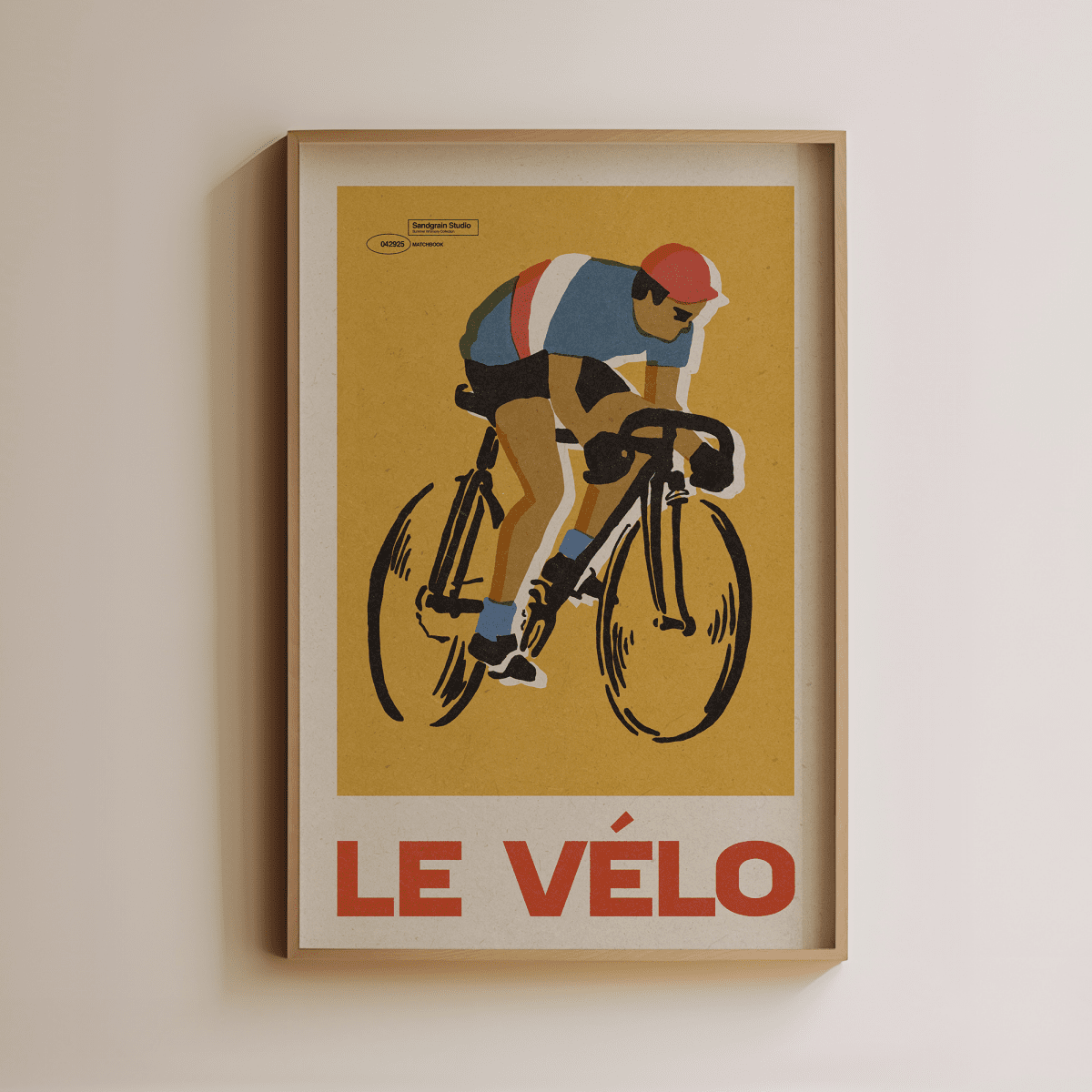 Sandgrain Studio Le Vélo Bicycle Art Print - Vintage Midcentury Modern Wall Art