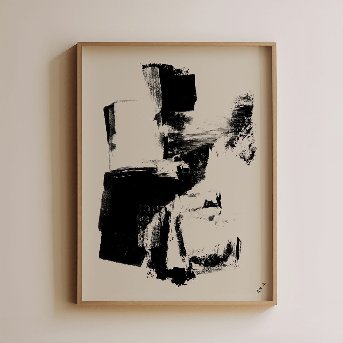 Sandgrain Studio Life in Contrast #2 by Seb M. | Black & Cream Abstract Wall Art Print