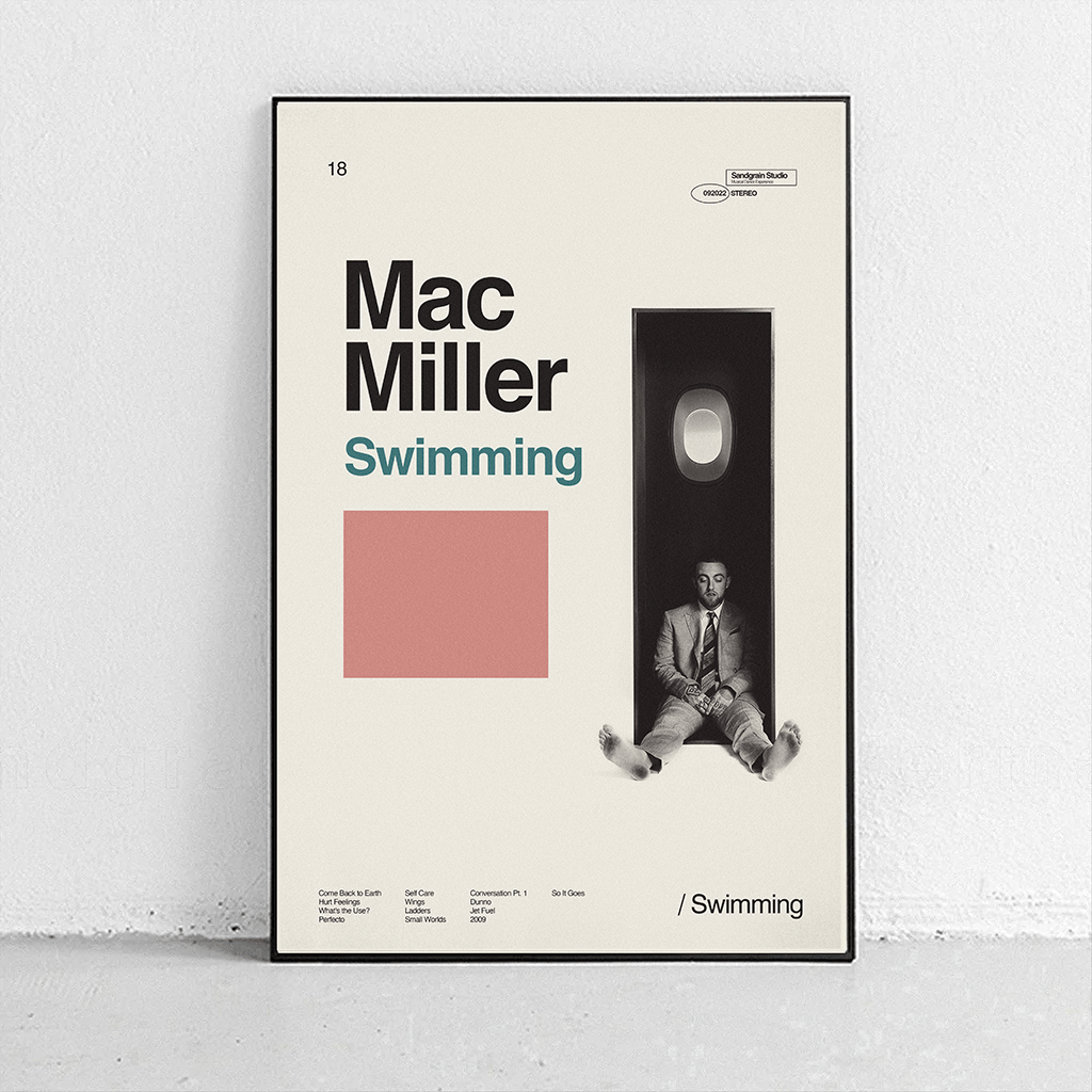 Sandgrain Studio Mac Miller - Swimming Art Print