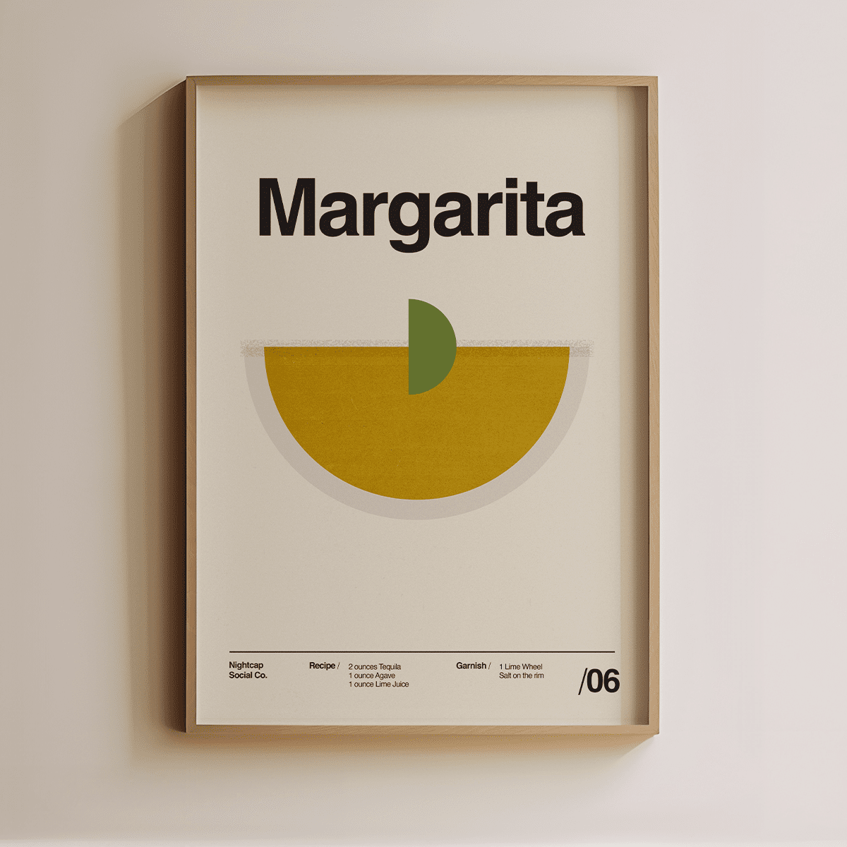 Sandgrain Studio Margarita Cocktail Poster - Recipe Wall Art Print