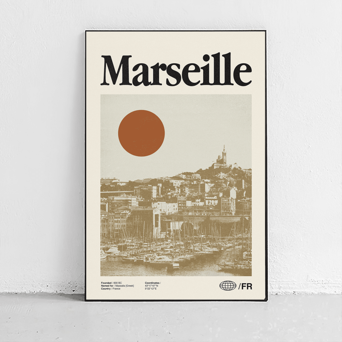 Sandgrain Studio Marseille France Poster - Vintage Travel Wall Art Print