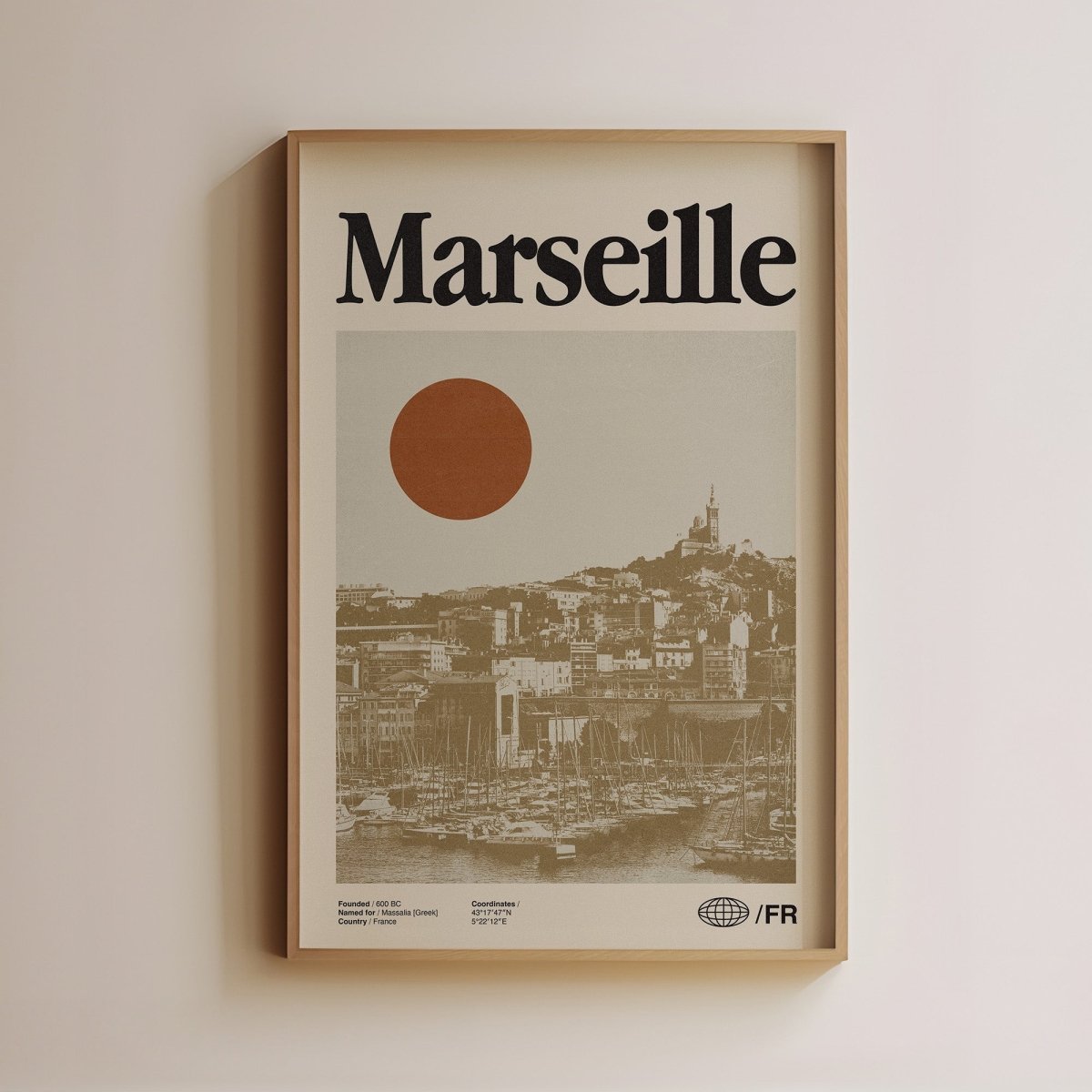 Sandgrain Studio Marseille France Poster - Vintage Travel Wall Art Print