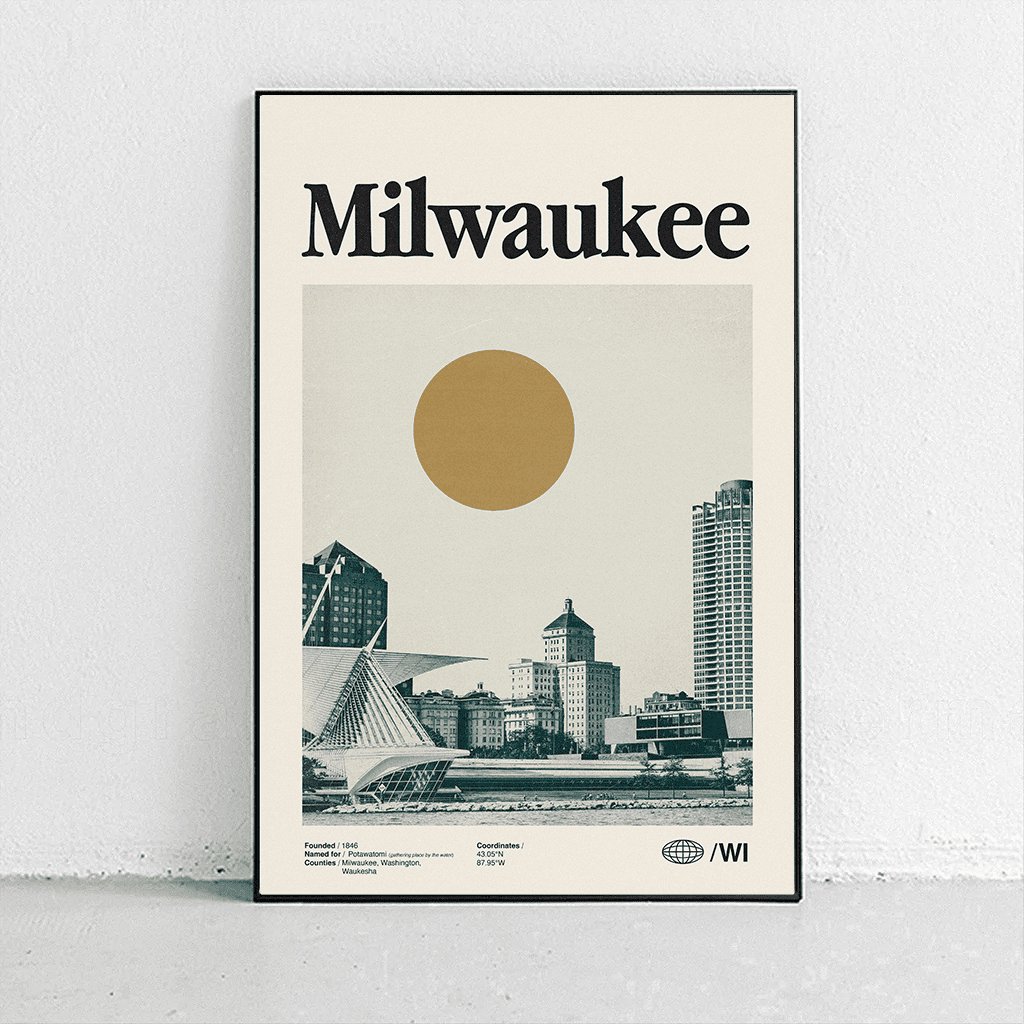 Sandgrain Studio Milwaukee Wisconsin Poster - Vintage Travel Wall Art Print