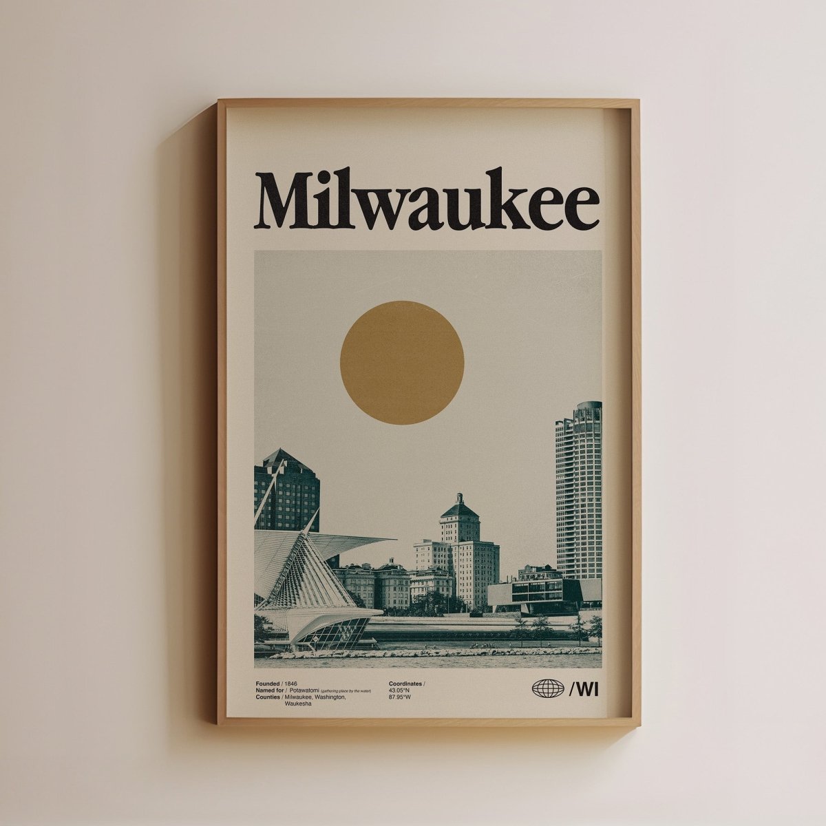 Sandgrain Studio Milwaukee Wisconsin Poster - Vintage Travel Wall Art Print