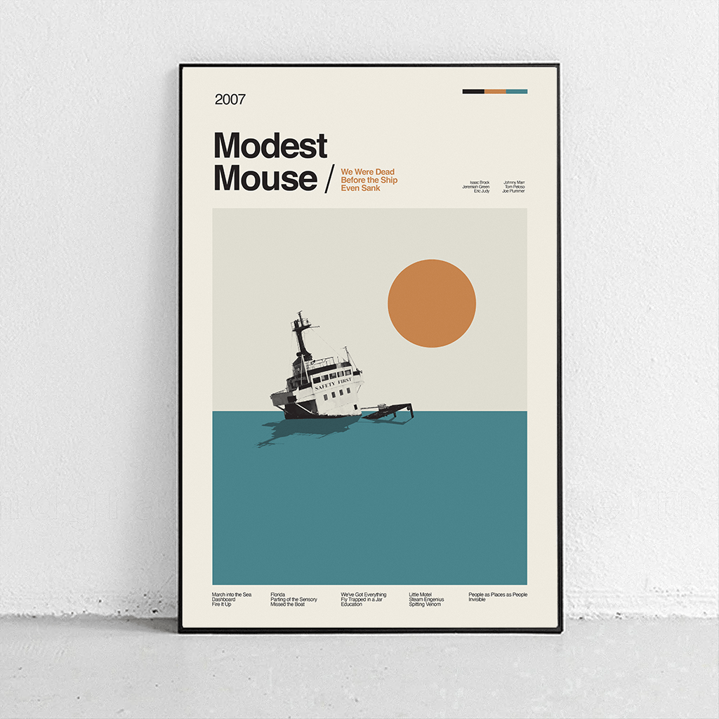 Sandgrain Studio Modest Mouse - We Were Dead Before the Ship Even Sank Art Print