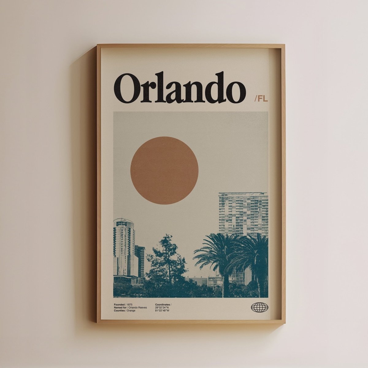 Sandgrain Studio Orlando Florida Poster - Vintage Travel Wall Art Print
