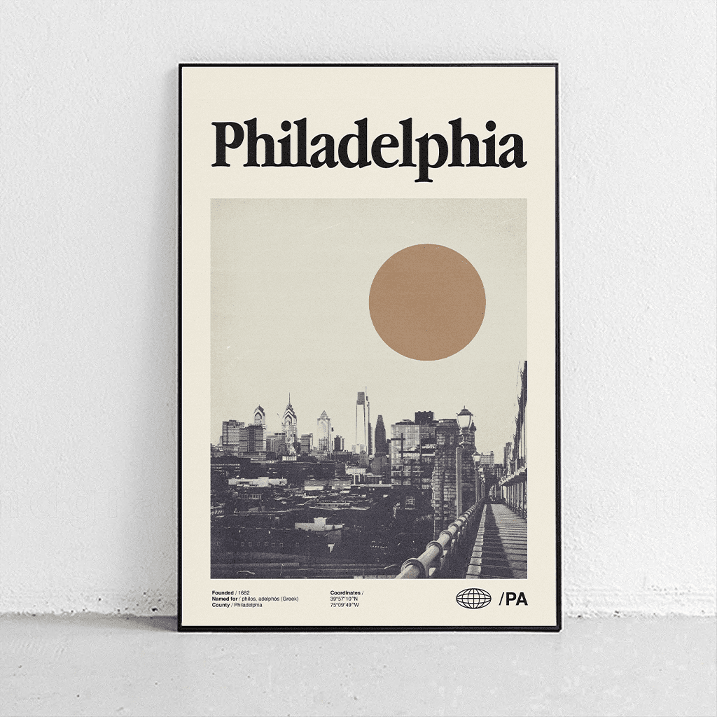 Sandgrain Studio Philadelphia Pennsylvania Poster - Vintage Travel Art