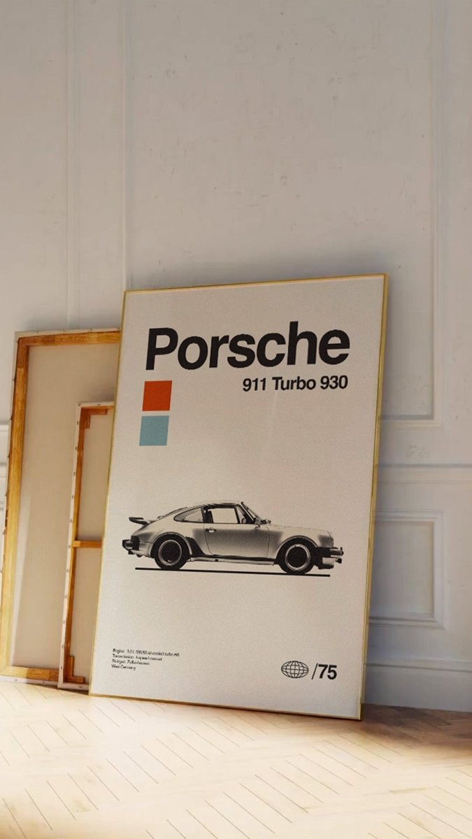 Sandgrain Studio Porsche 911 Turbo 930 Art Print