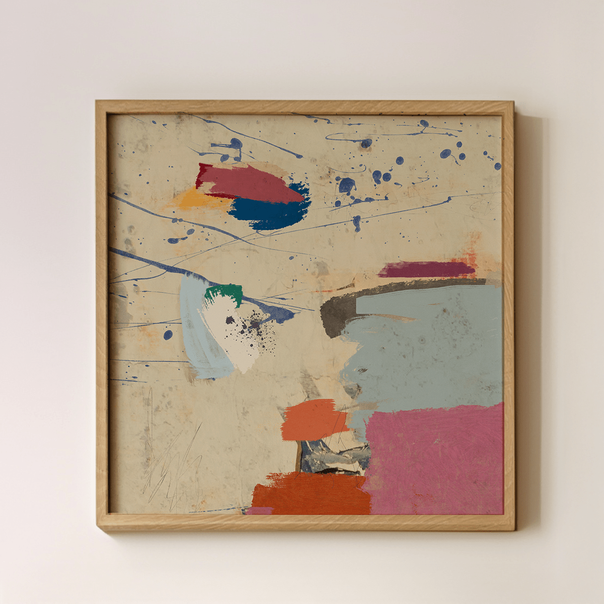 Sandgrain Studio Primavera | Square Abstract Floral Wall Art Print