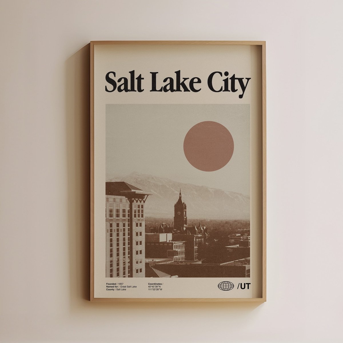 Sandgrain Studio Salt Lake City Utah Poster - Vintage Travel Wall Art