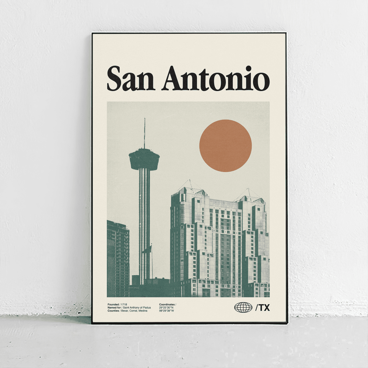 Sandgrain Studio San Antonio Texas Poster - Vintage Travel Wall Art Print