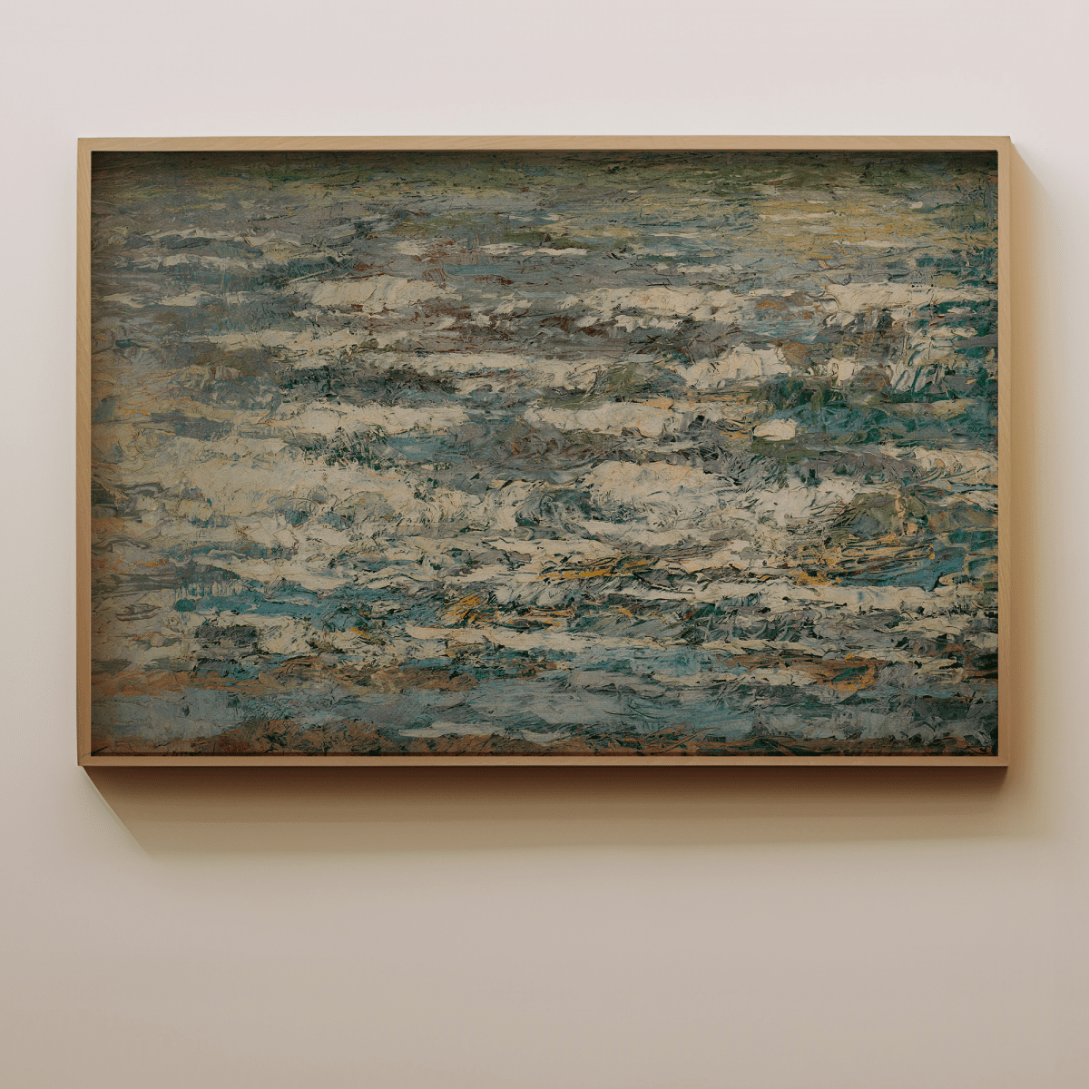 Sandgrain Studio Seafoam Abstract Art Print – Coastal Minimalist Wall Decor