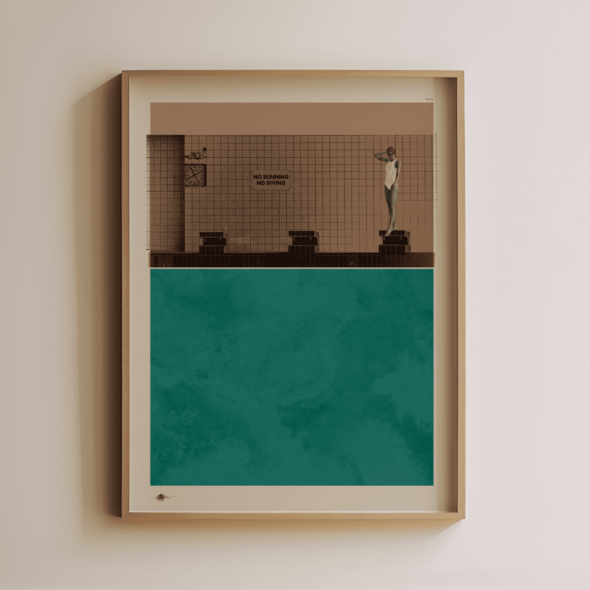 Sandgrain Studio Swimming Pool Poster - Midcentury Modern Abstract Wall Art