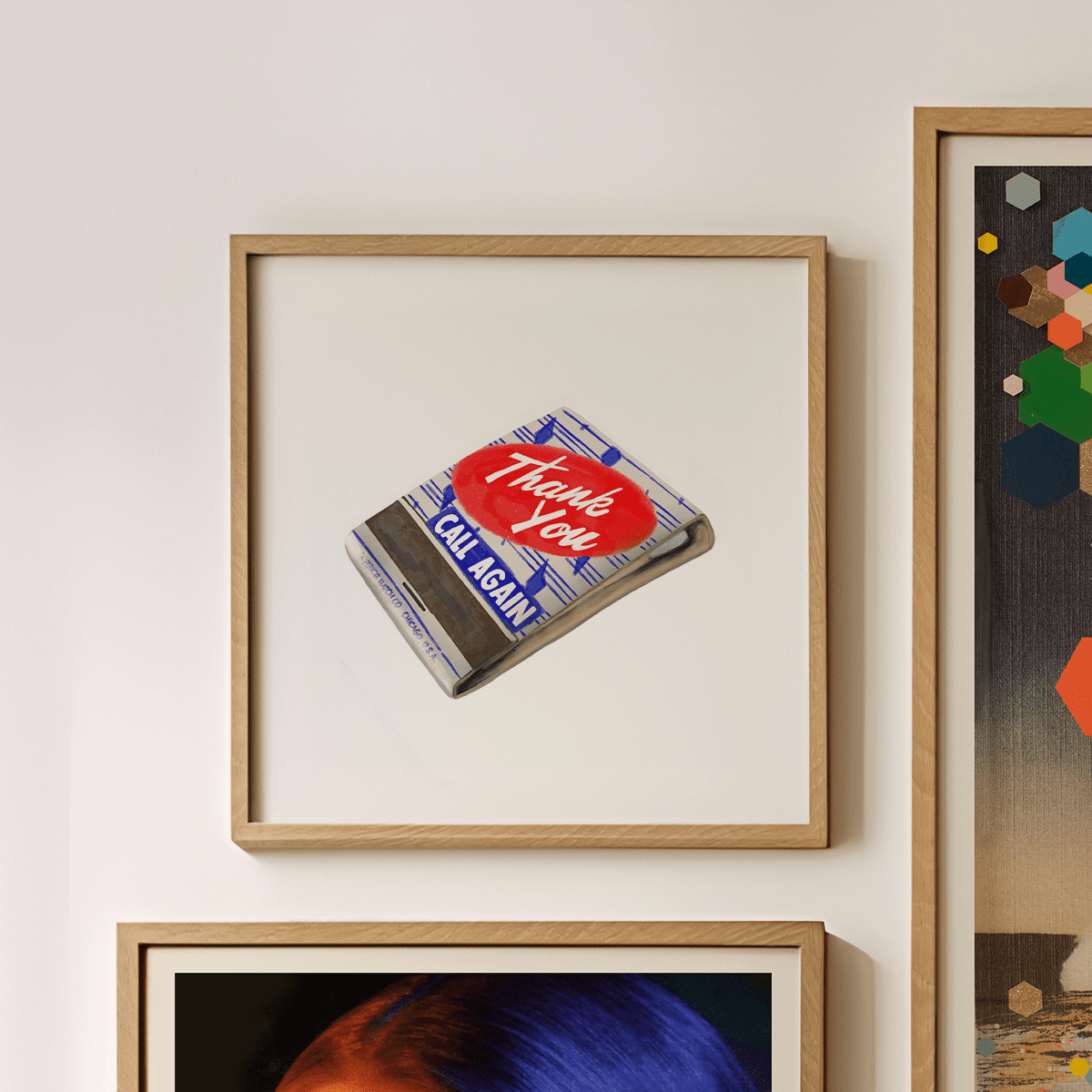 Sandgrain Studio Thank You Call Again Matchbook Art Print - Retro Diner Wall Art