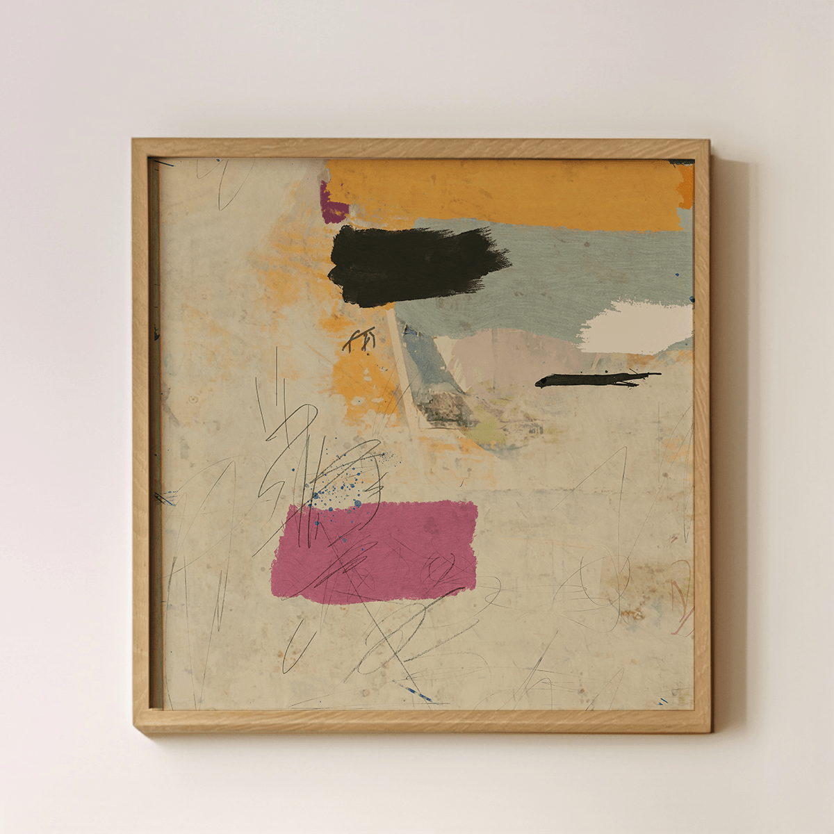Sandgrain Studio Tierra y Cielo | Abstract Floral-Inspired Square Wall Art Print