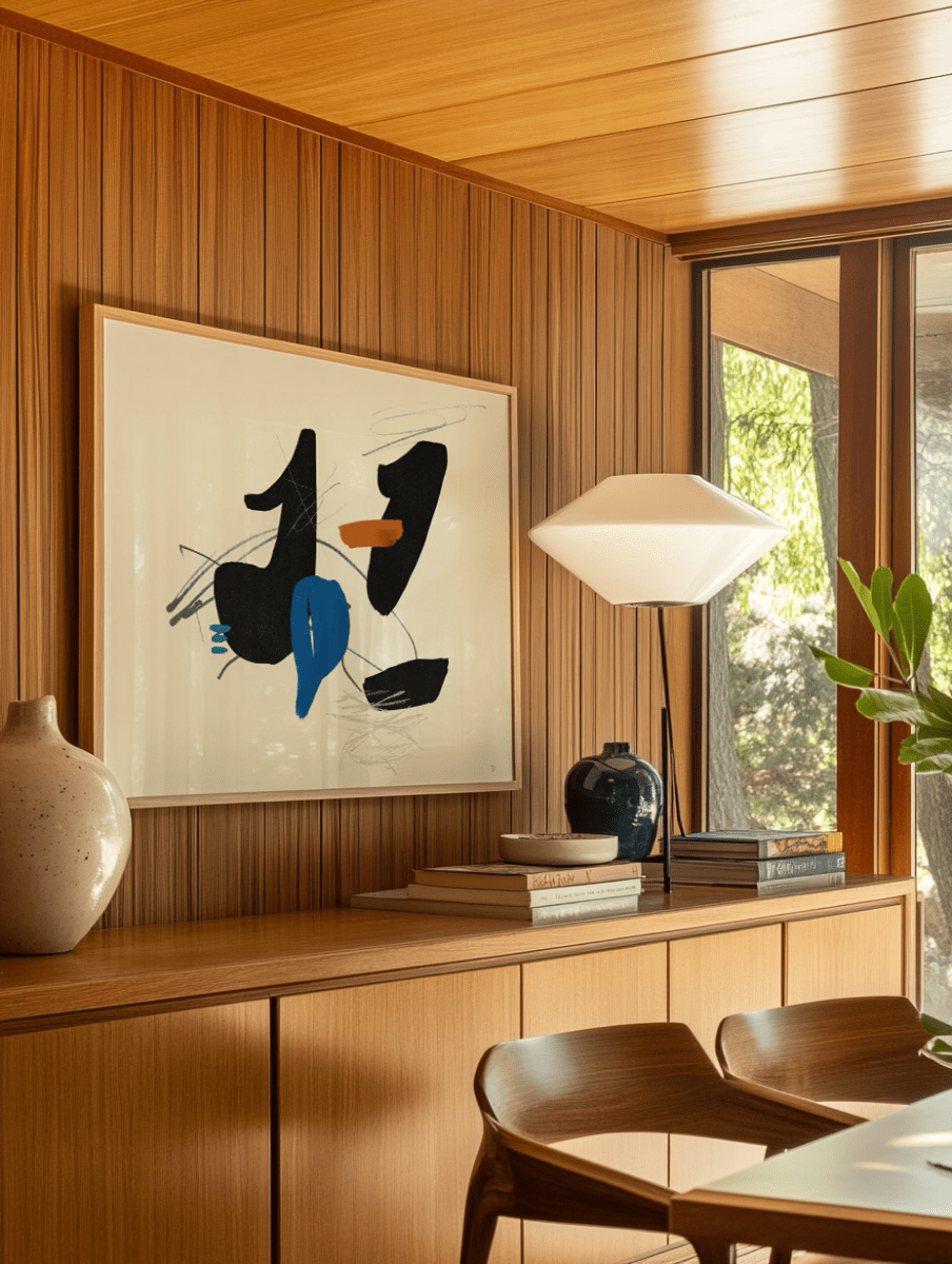 Sandgrain Studio Today Abstract Art Print – Japandi Midcentury Modern Wall Art