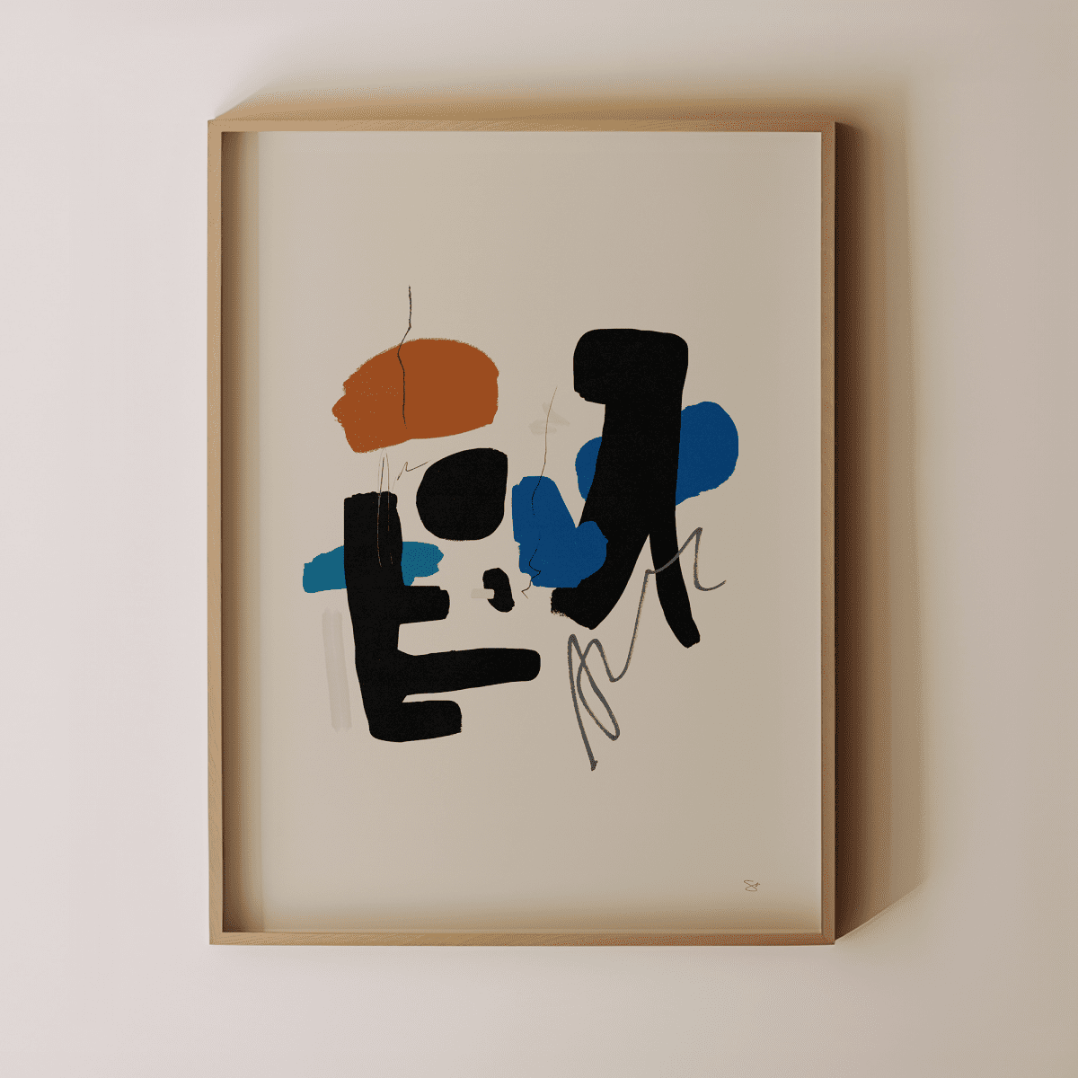 Sandgrain Studio Upwards Abstract Art Print – Japandi Midcentury Modern Wall Art