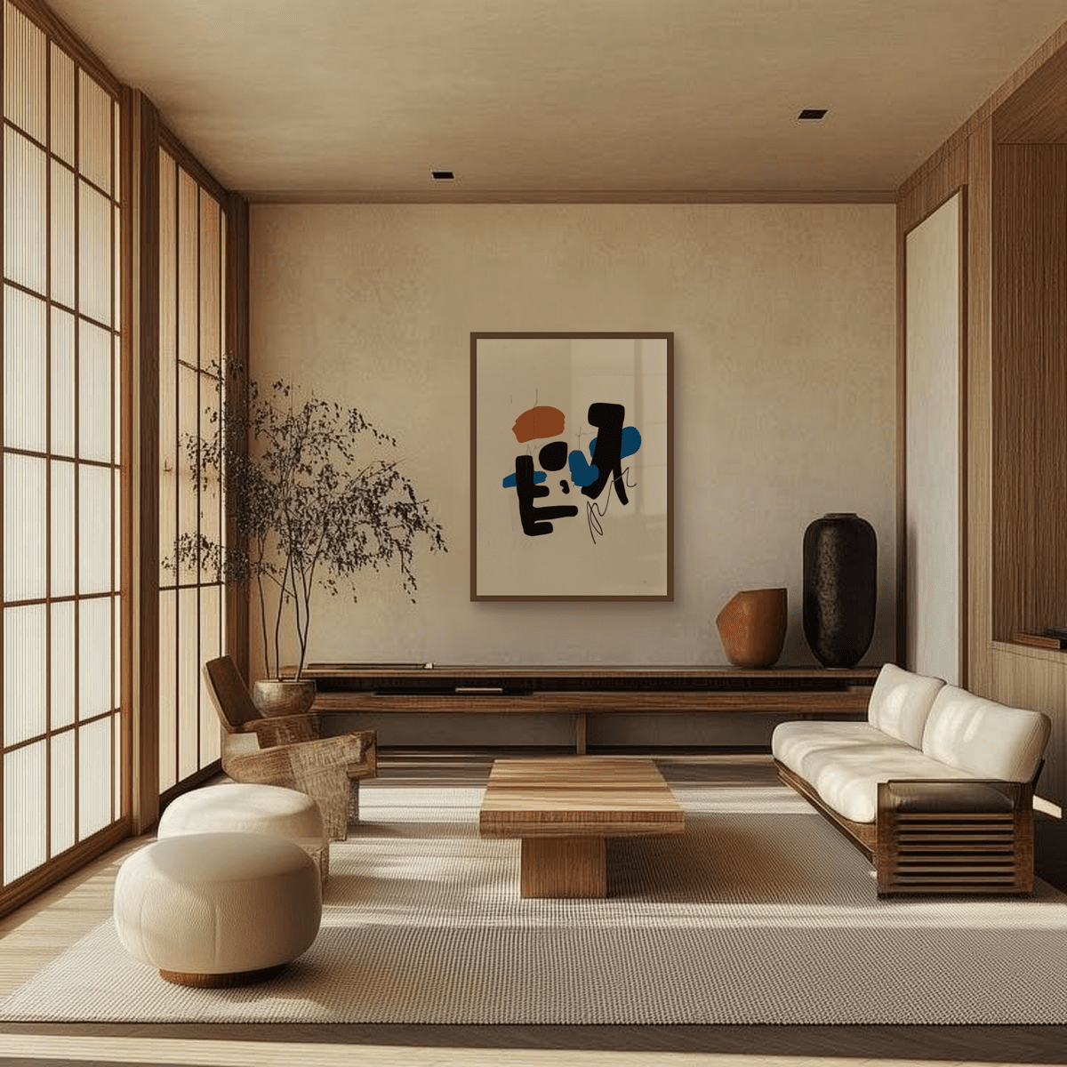 Sandgrain Studio Upwards Abstract Art Print – Japandi Midcentury Modern Wall Art