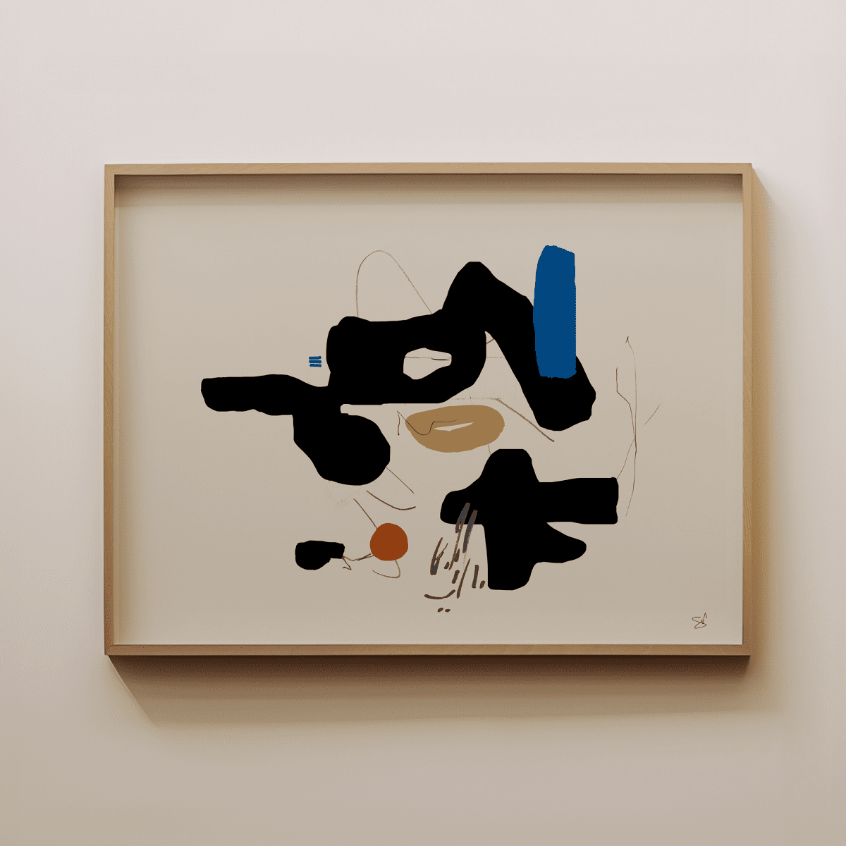 Sandgrain Studio Yesterday Abstract Art Print – Nostalgic Minimalist Wall Decor