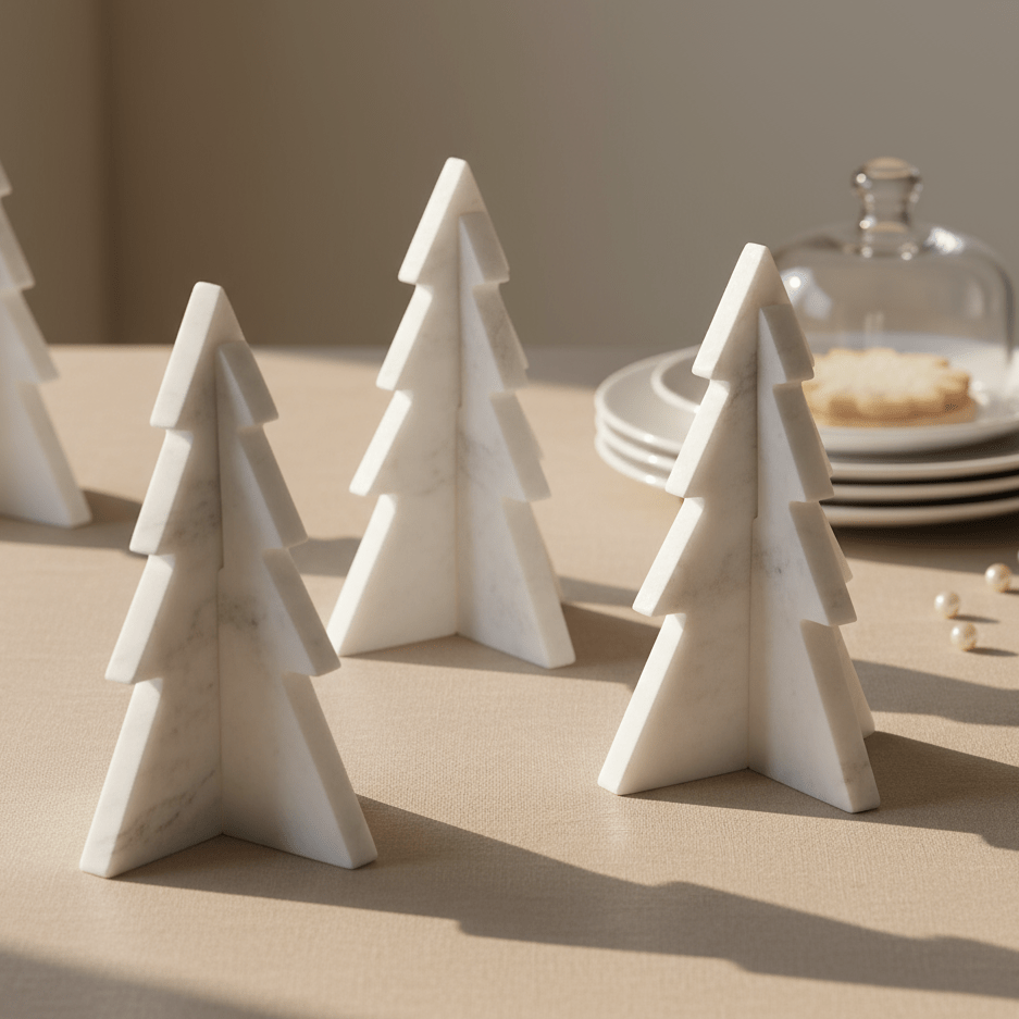 Santa Barbara Design Studio Interlocking 9 - Inch Marble Tree Figurine, Set of 3