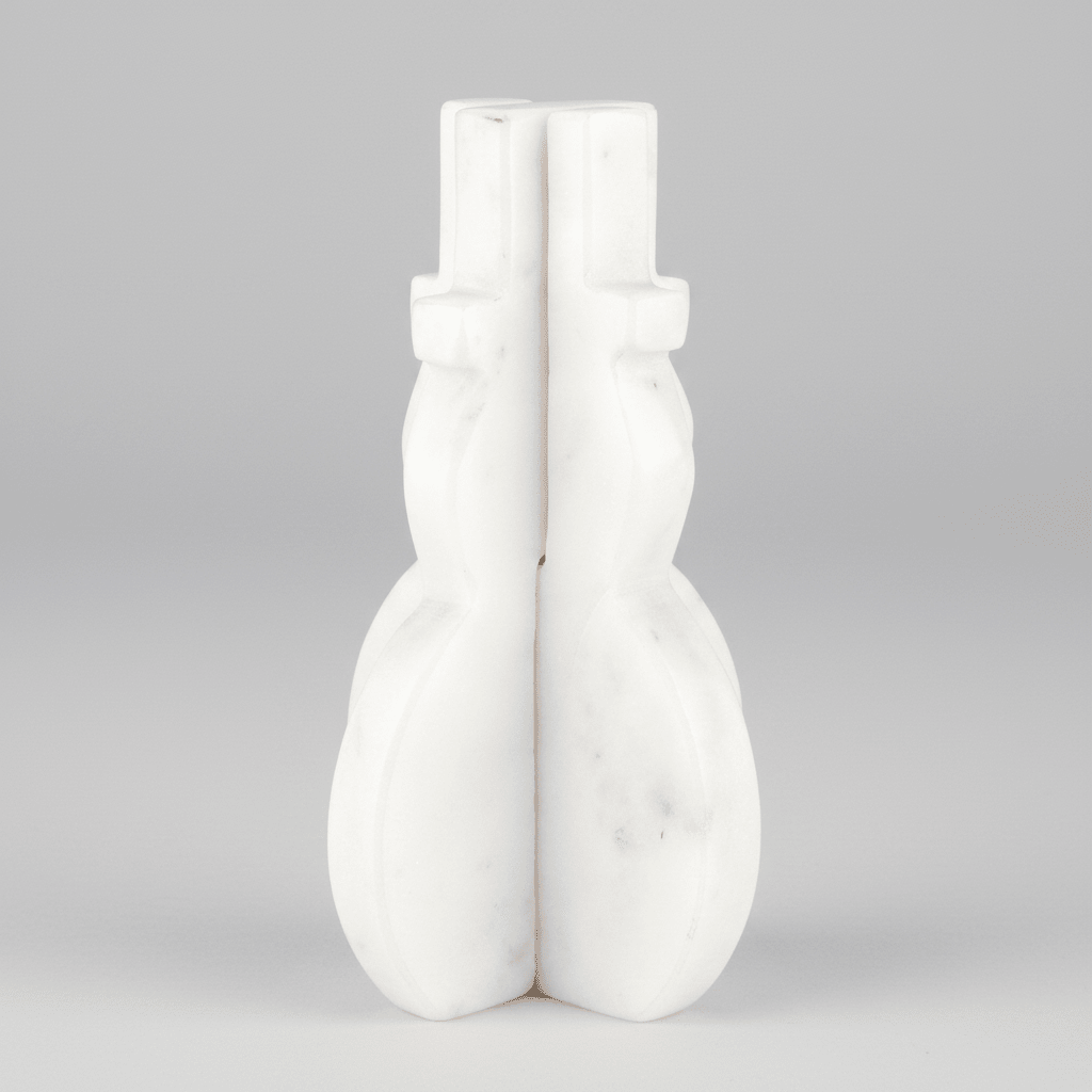 Santa Barbara Design Studio Interlocking Marble Snowman Figurine - Set of 3 | Genuine Marble, 6 - Inch