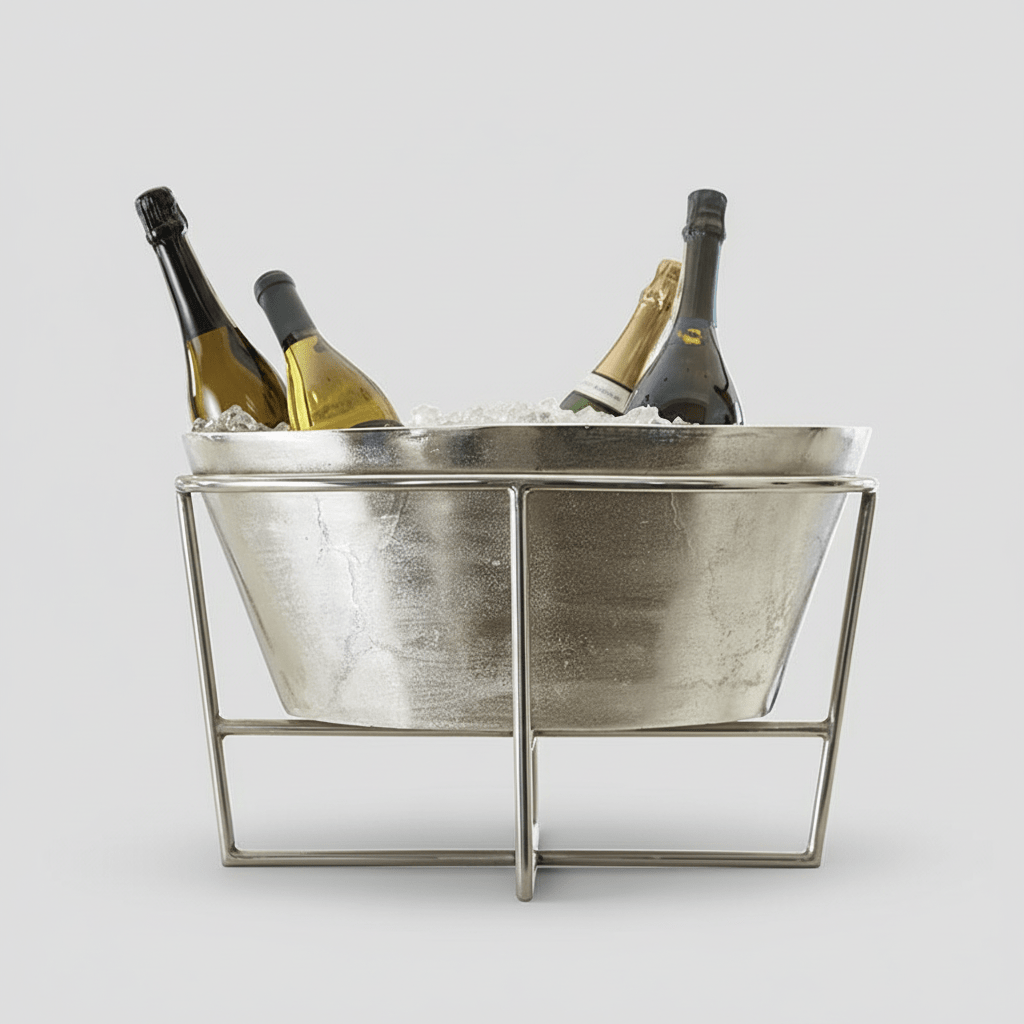 Santa Barbara Design Studio Large Aluminum Champagne & Beverage Bucket with Stand