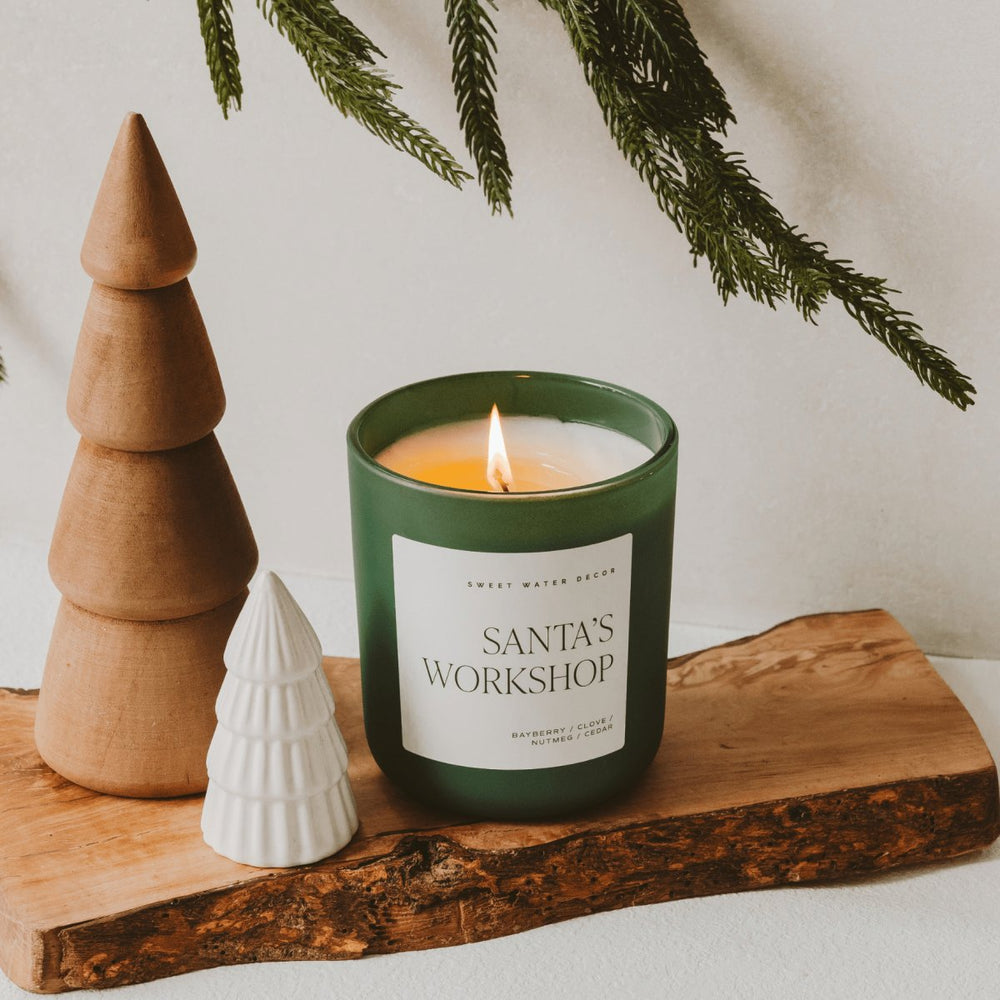 
                      
                        Sweet Water Decor Santa's Workshop Soy Candle - Green Matte Jar - 15 oz (Merry and Bright) - lily & onyx
                      
                    