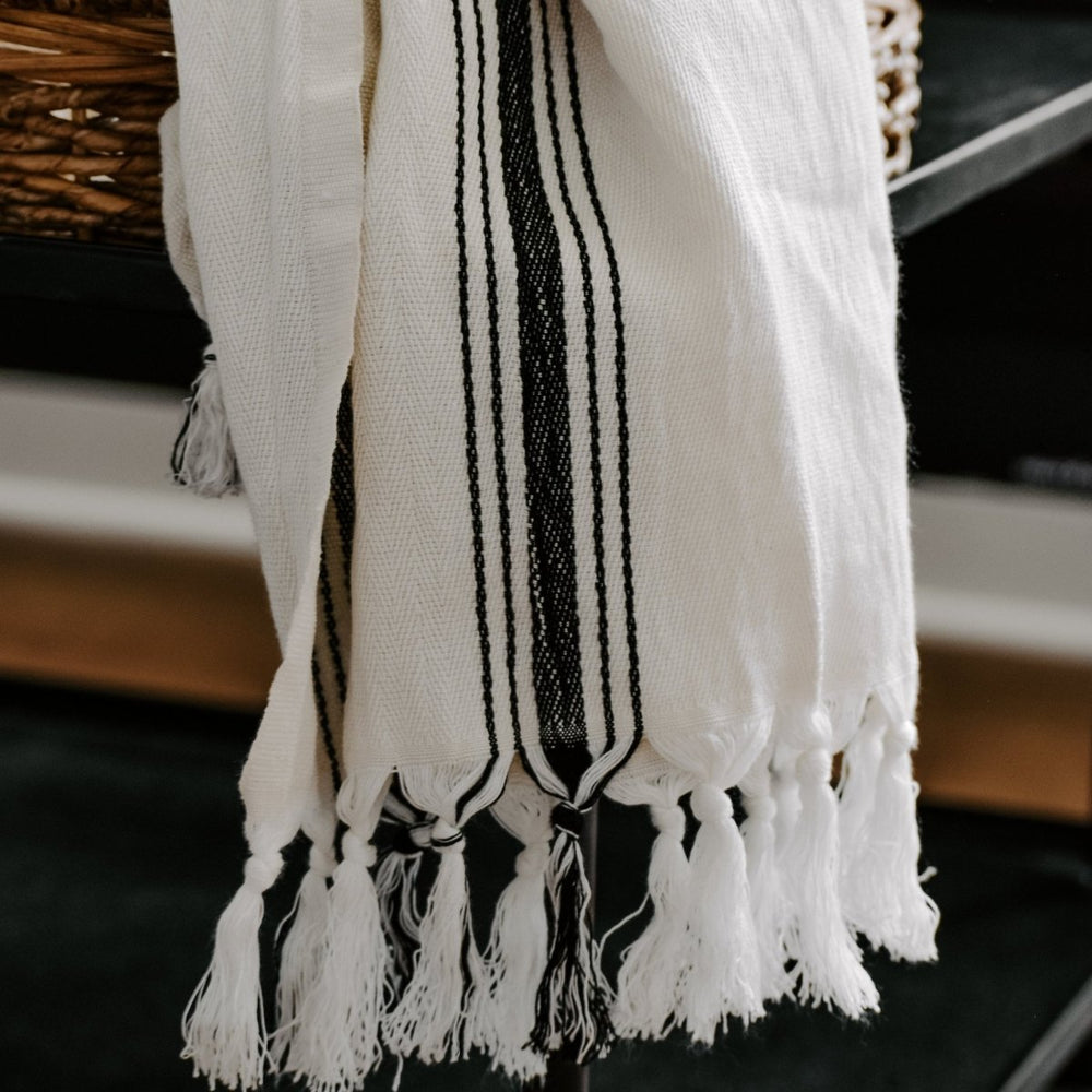 
                      
                        Sweet Water Decor Savannah Turkish Cotton + Bamboo Hand Towel - Five Stripe
                      
                    