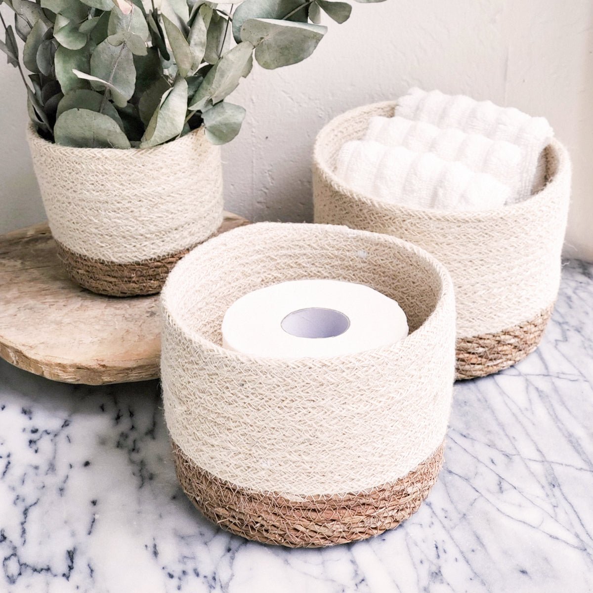 KORISSA Savar Jute & Seagrass Cachepot Basket