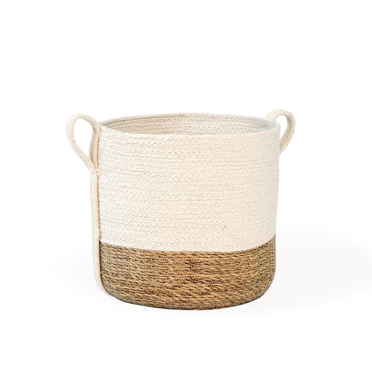 KORISSA Savar Jute & Seagrass Cachepot Basket with Handles