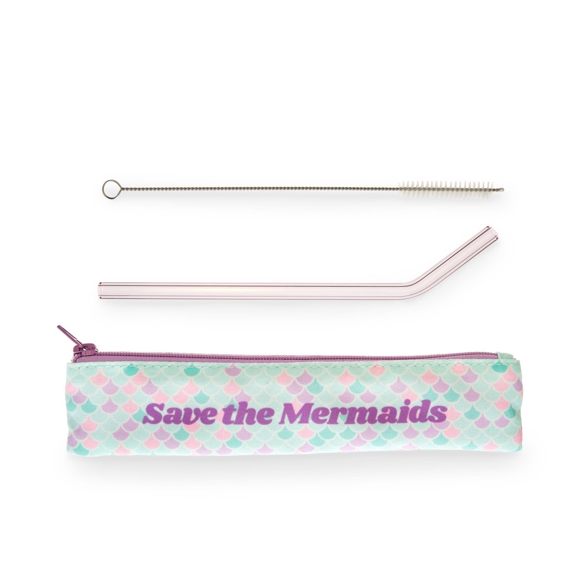 True Save the Mermaids Glass Straw, Set of 2 - lily & onyx