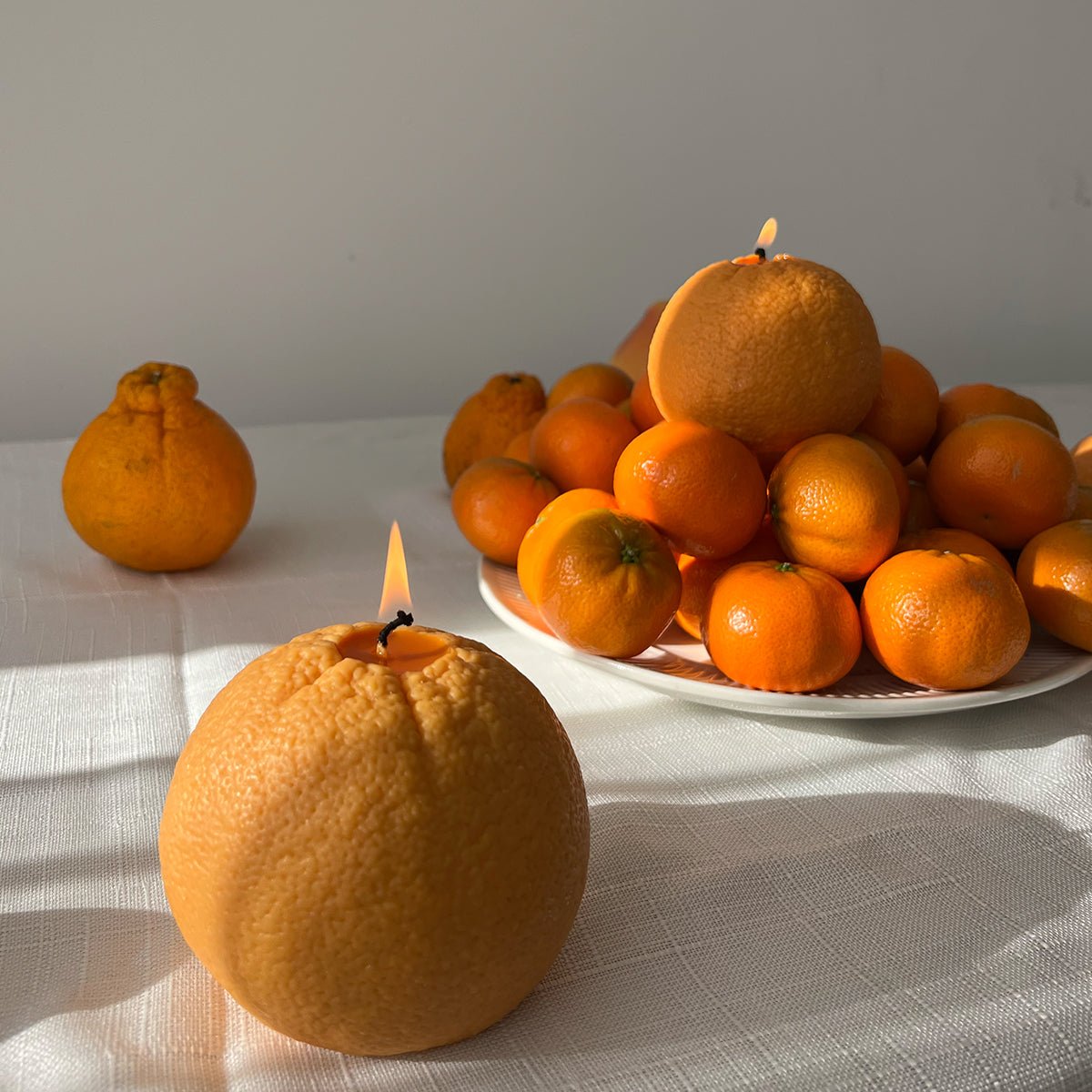 Scandles Large Orange Shaped Sculpture Candle