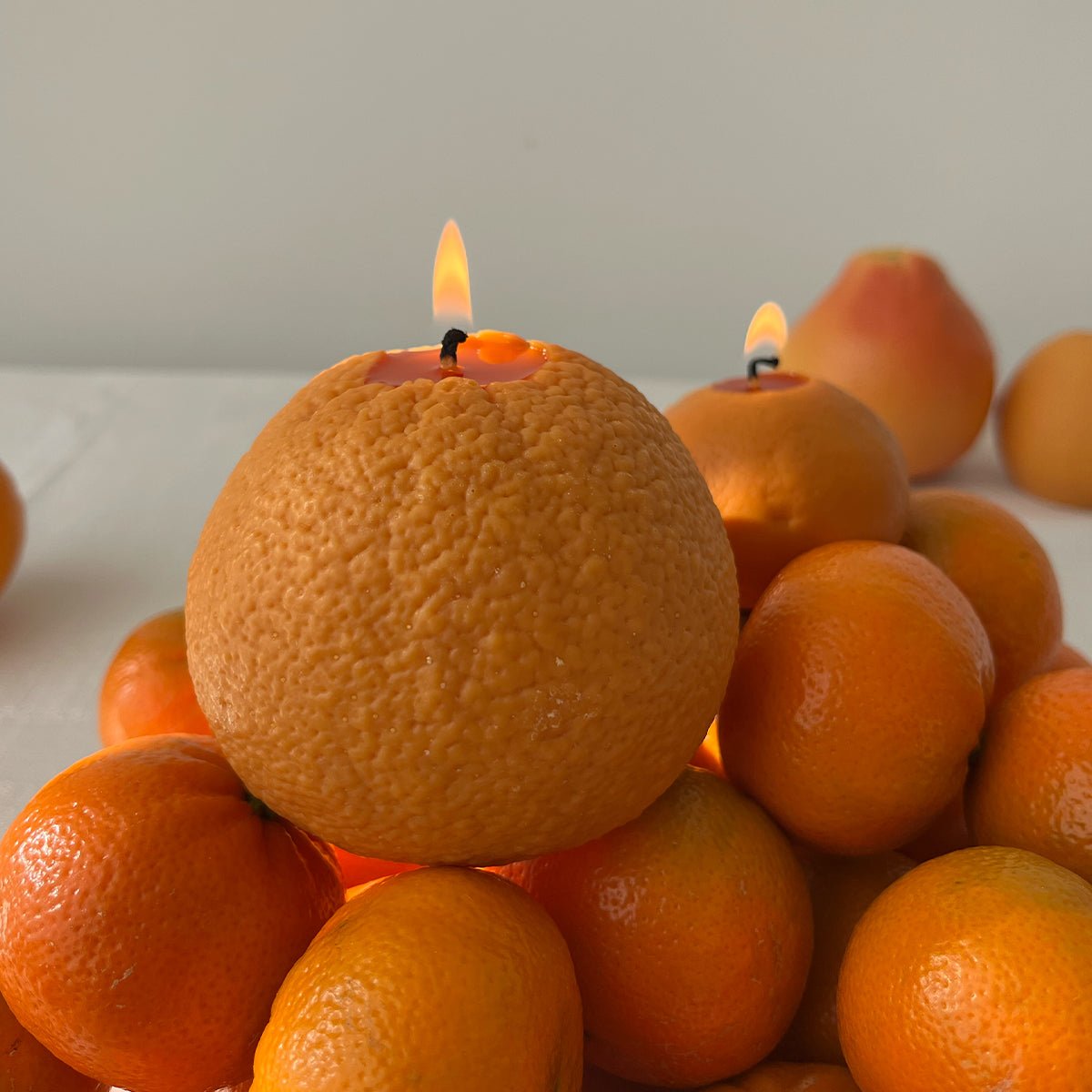 Scandles Large Orange Shaped Sculpture Candle