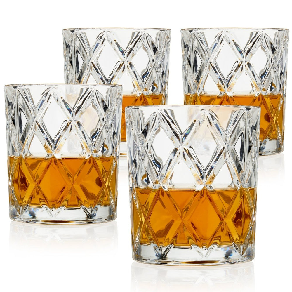 
                      
                        True Scotch 11 oz Diamond Cut Tumbler Glasses, Set of 4 - lily & onyx
                      
                    