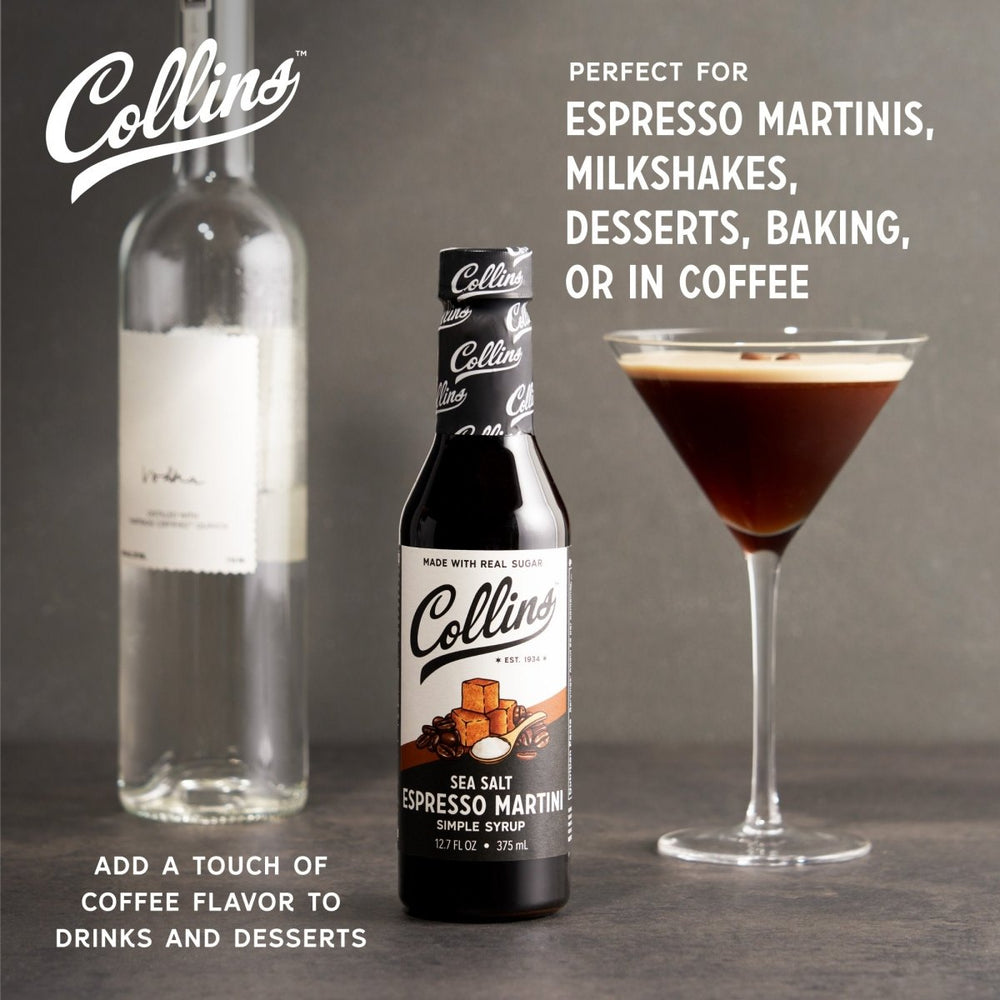 
                      
                        Collins Sea Salt Espresso Martini Syrup, 12.7 oz - lily & onyx
                      
                    