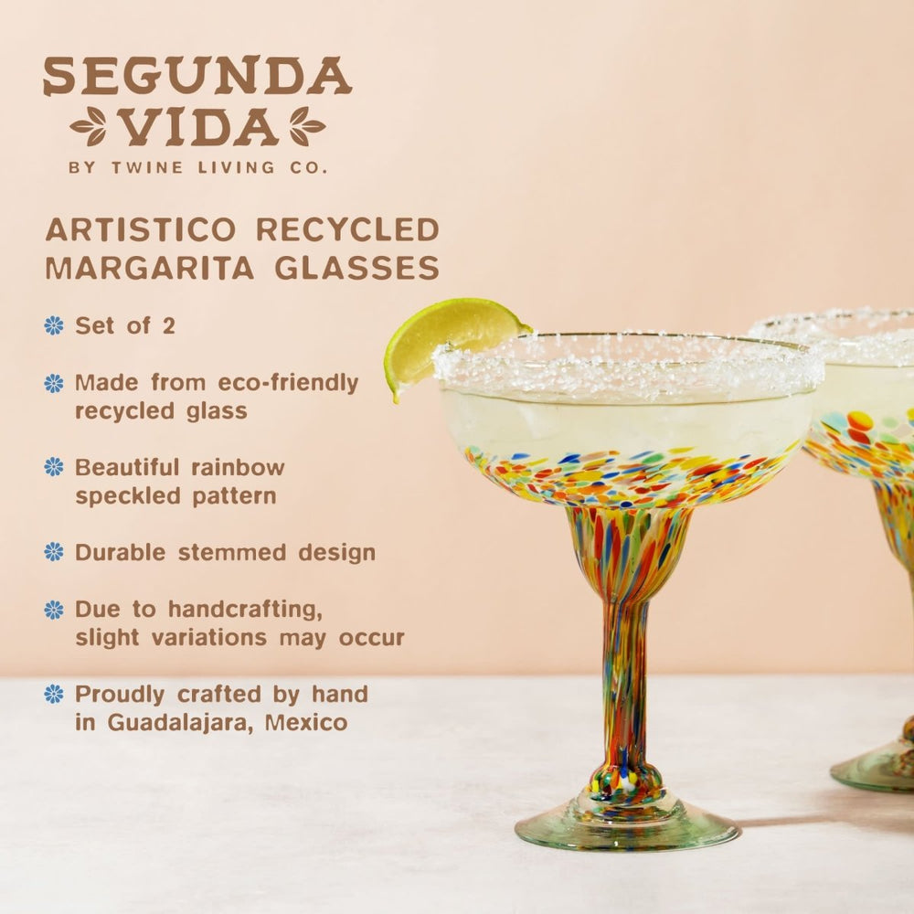 
                      
                        Twine Living Segunda Vida Artistico Margarita Glasses, Set of 2 - lily & onyx
                      
                    