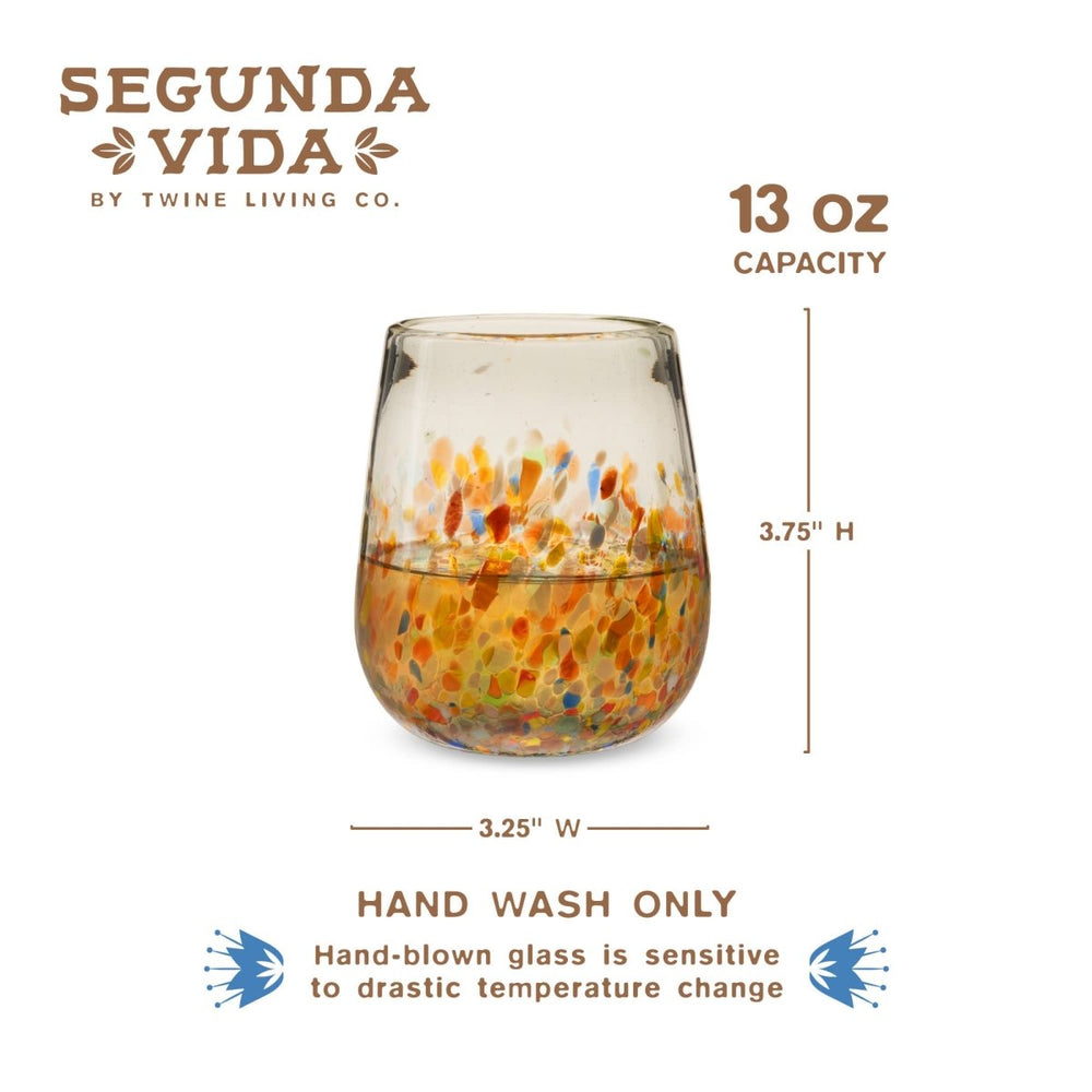 
                      
                        Twine Living Segunda Vida Artistico Stemless Wine Glasses, Set of 2 - lily & onyx
                      
                    